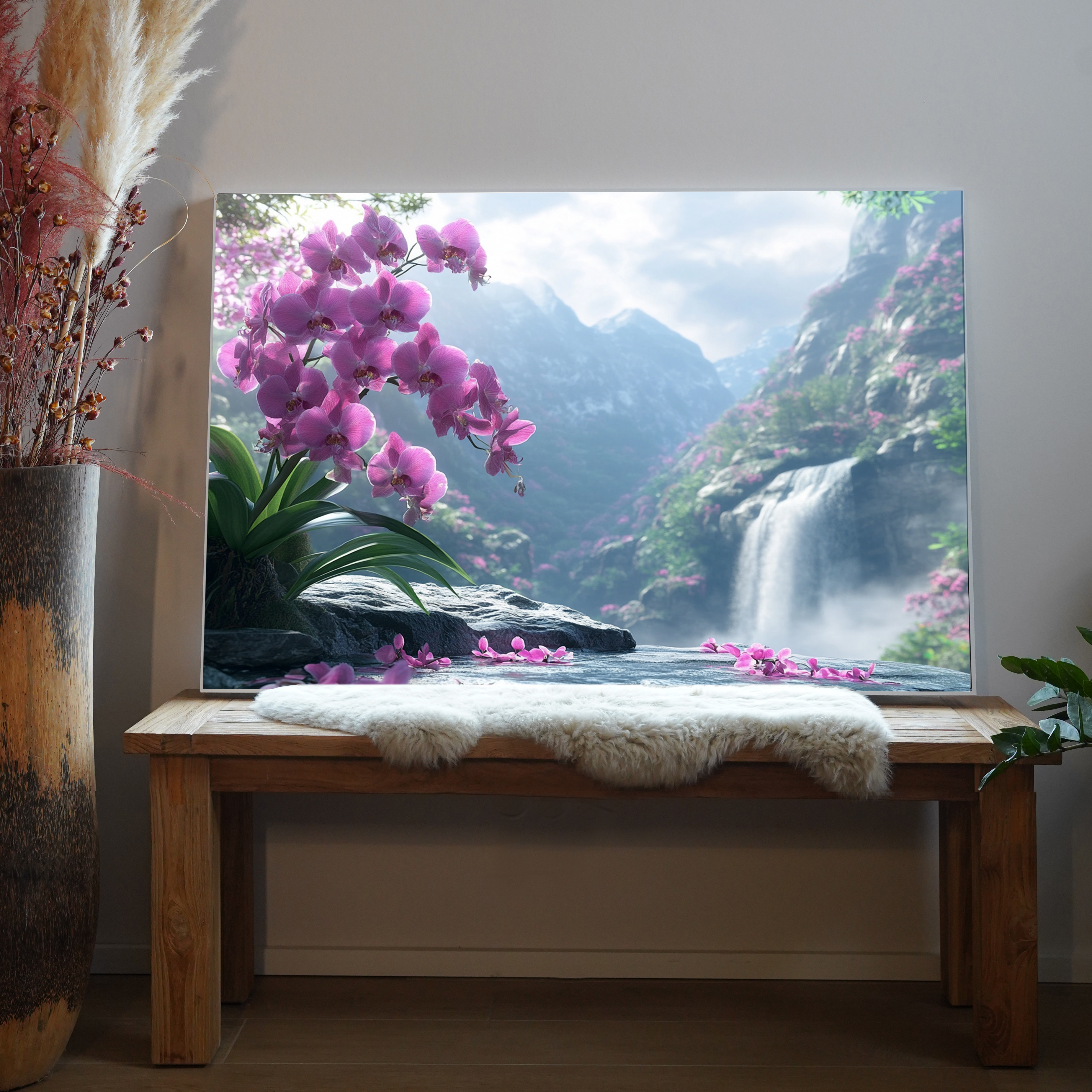 Wasserfall Orchideen 4 | LED Bild