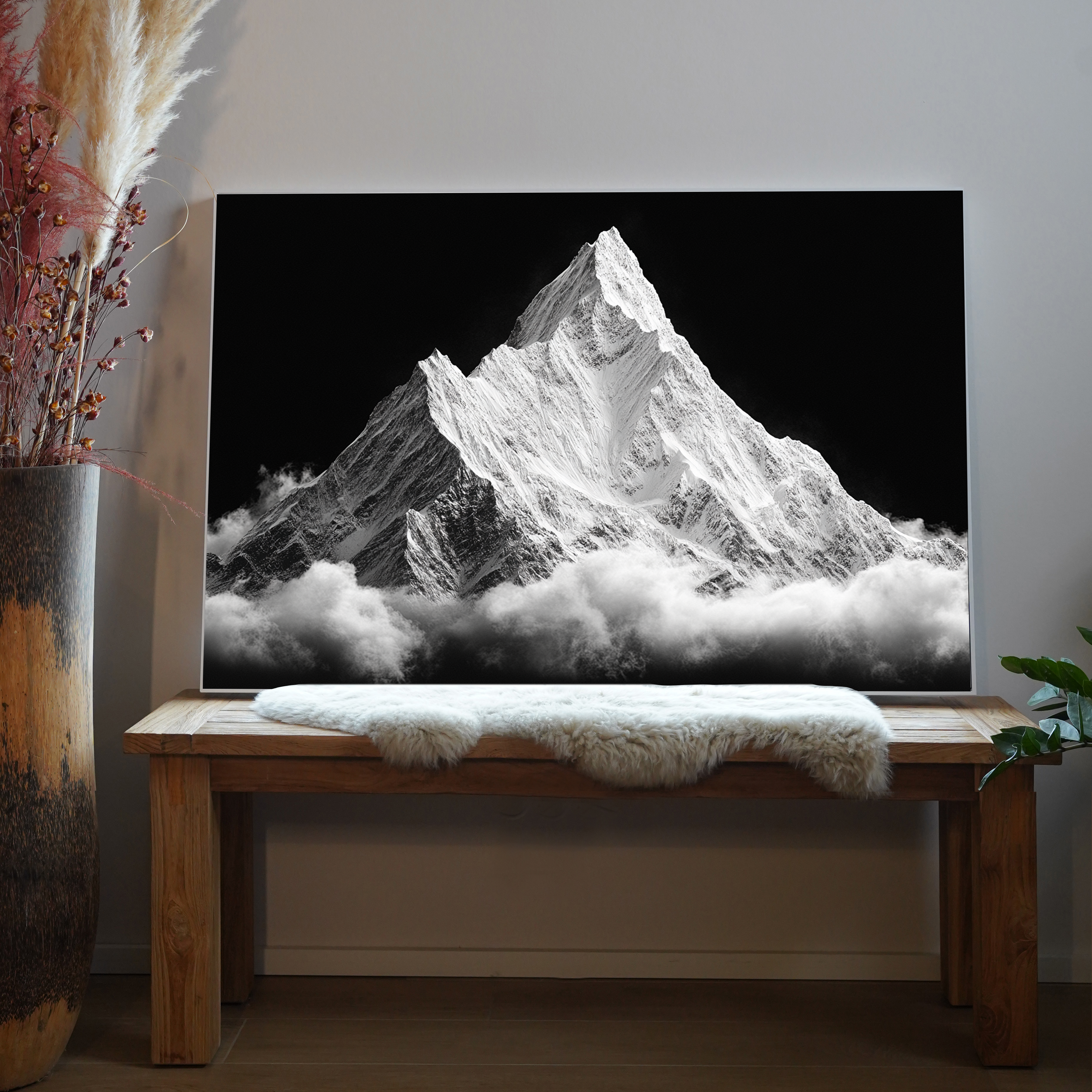 Bergspitze aus Wolken Weiß | LED Bild