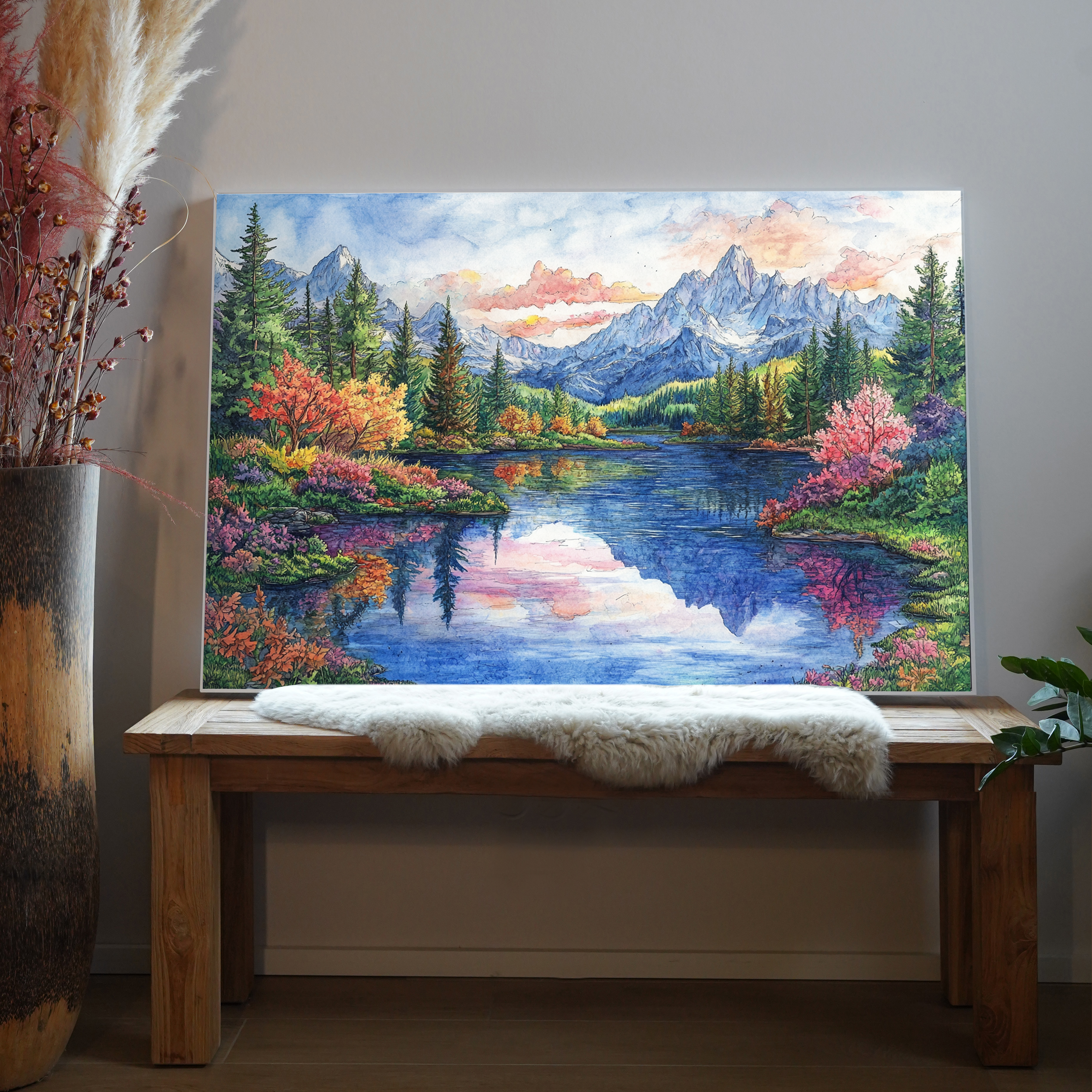 See Landschaft Bunt Illustriert | LED Bild