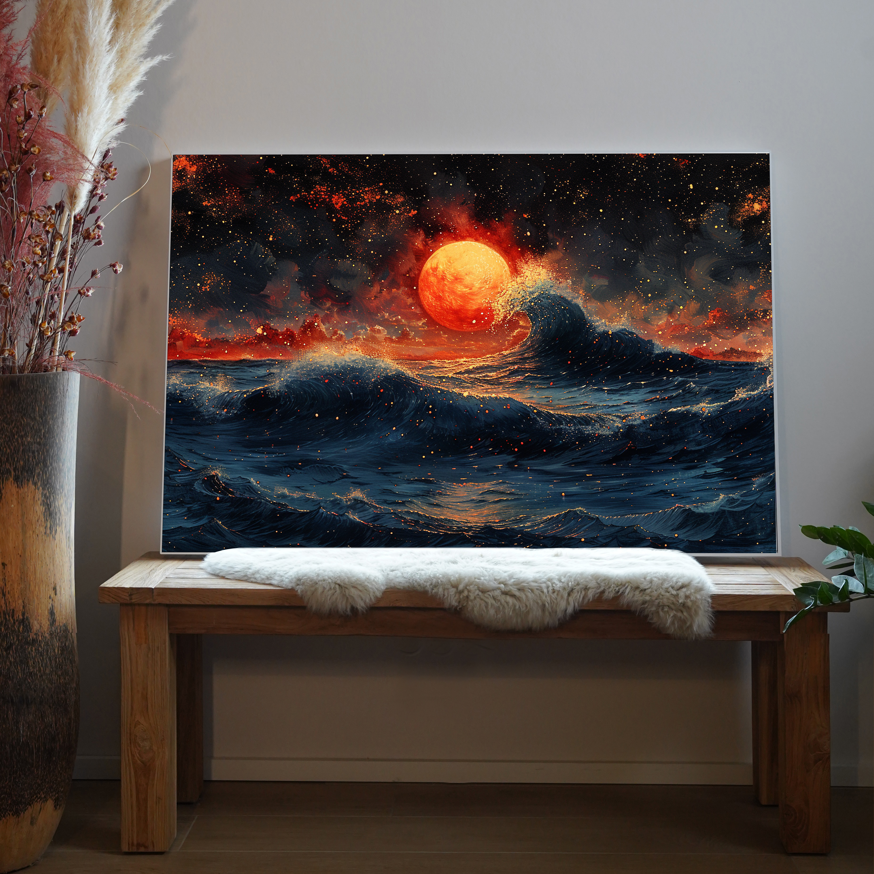 Wellen Abstrakt  Sonnenuntergang 2 | LED Bild