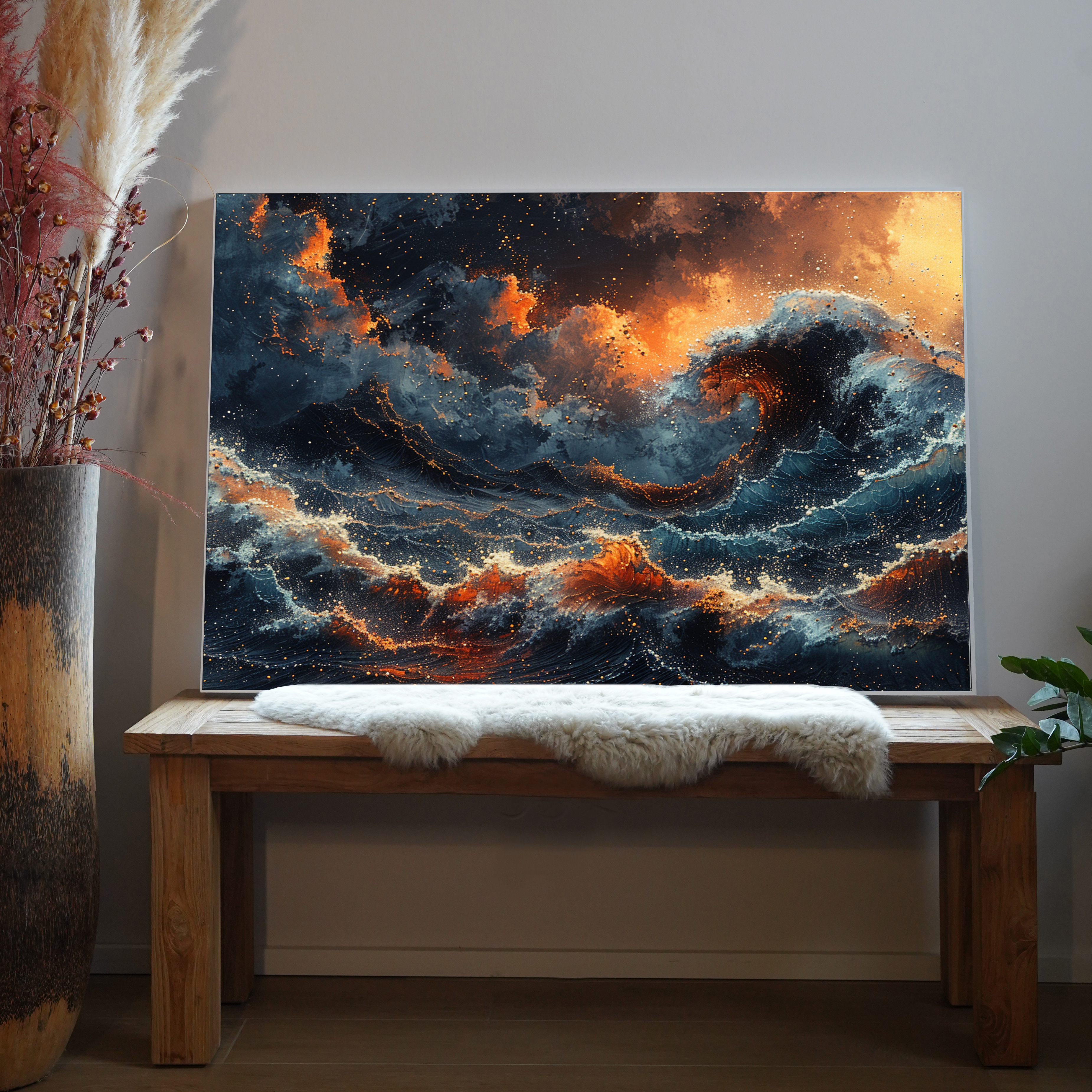 Wellen Abstrakt  Sonnenuntergang 3 | LED Bild