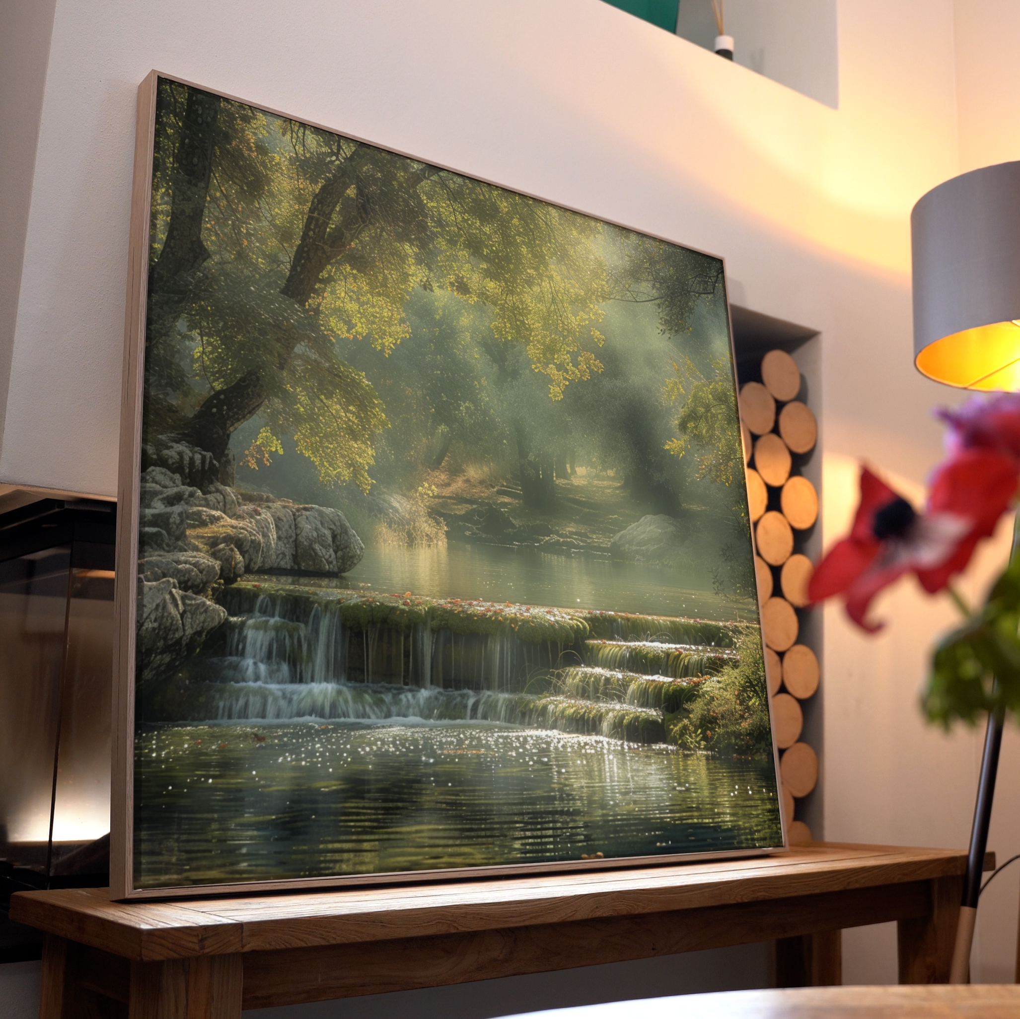 Steiniger Bach im Wald | LED Bild