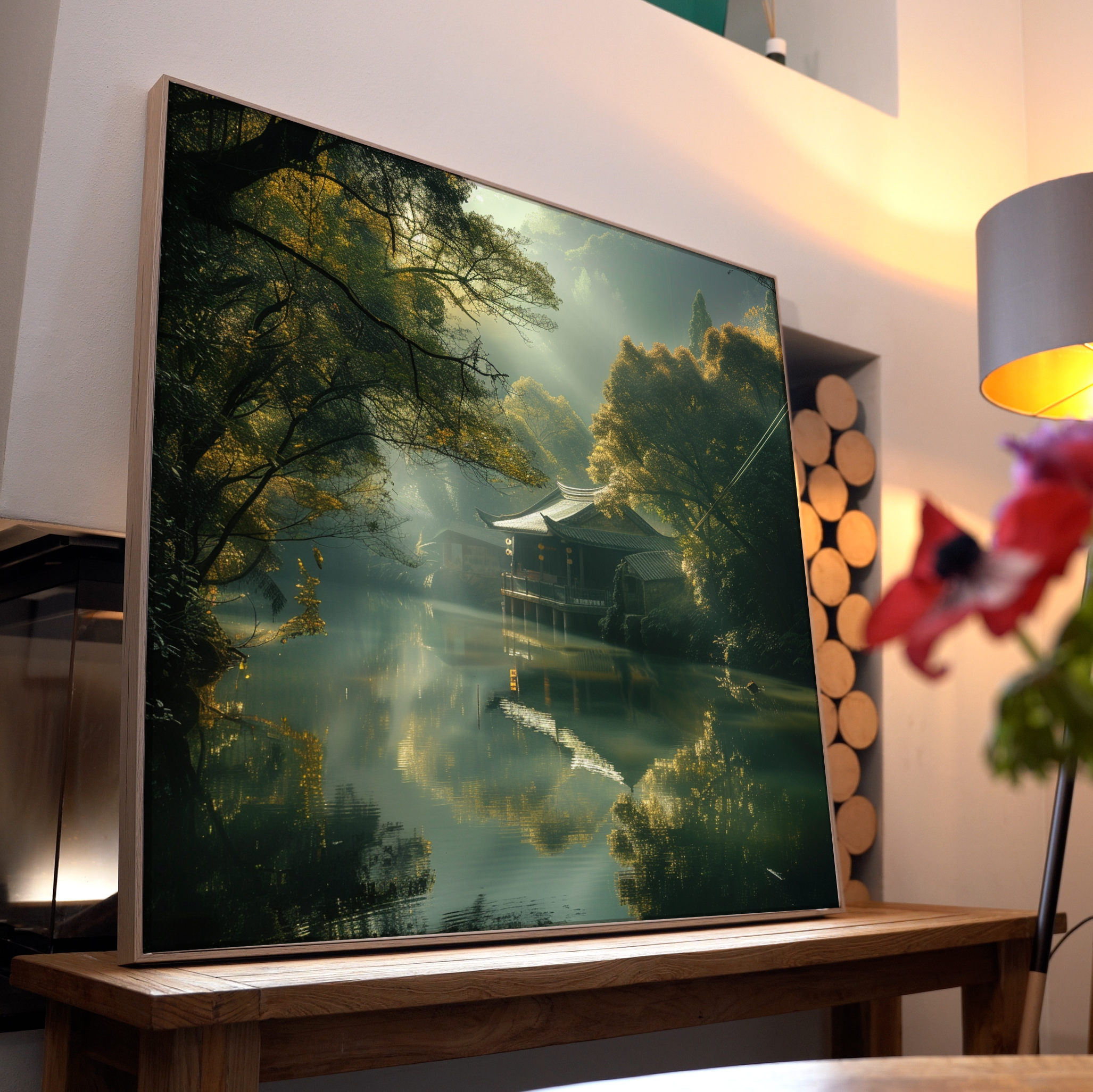 Asien Fluss im Wald | LED Bild