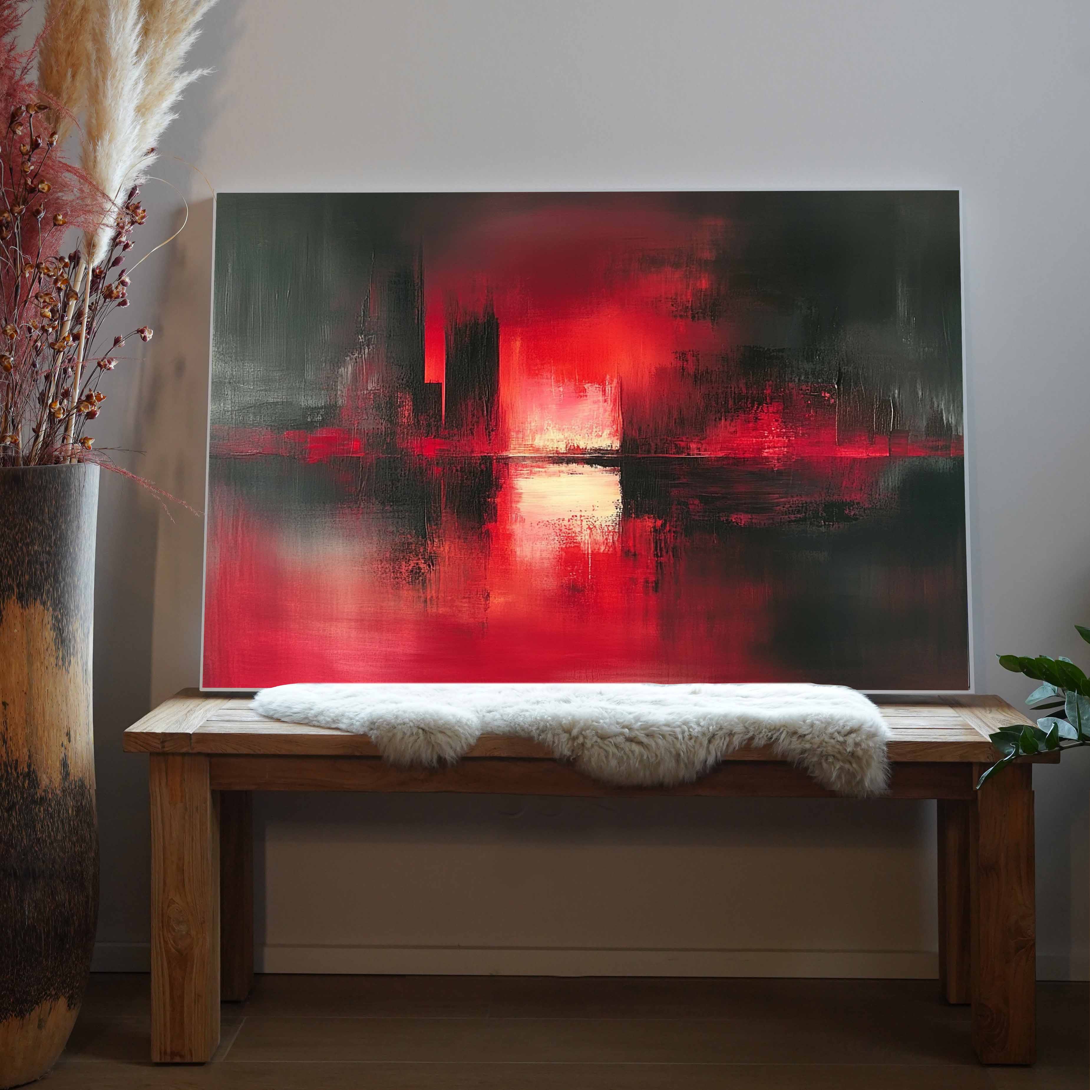 Pinselstriche Rot  | LED Bild