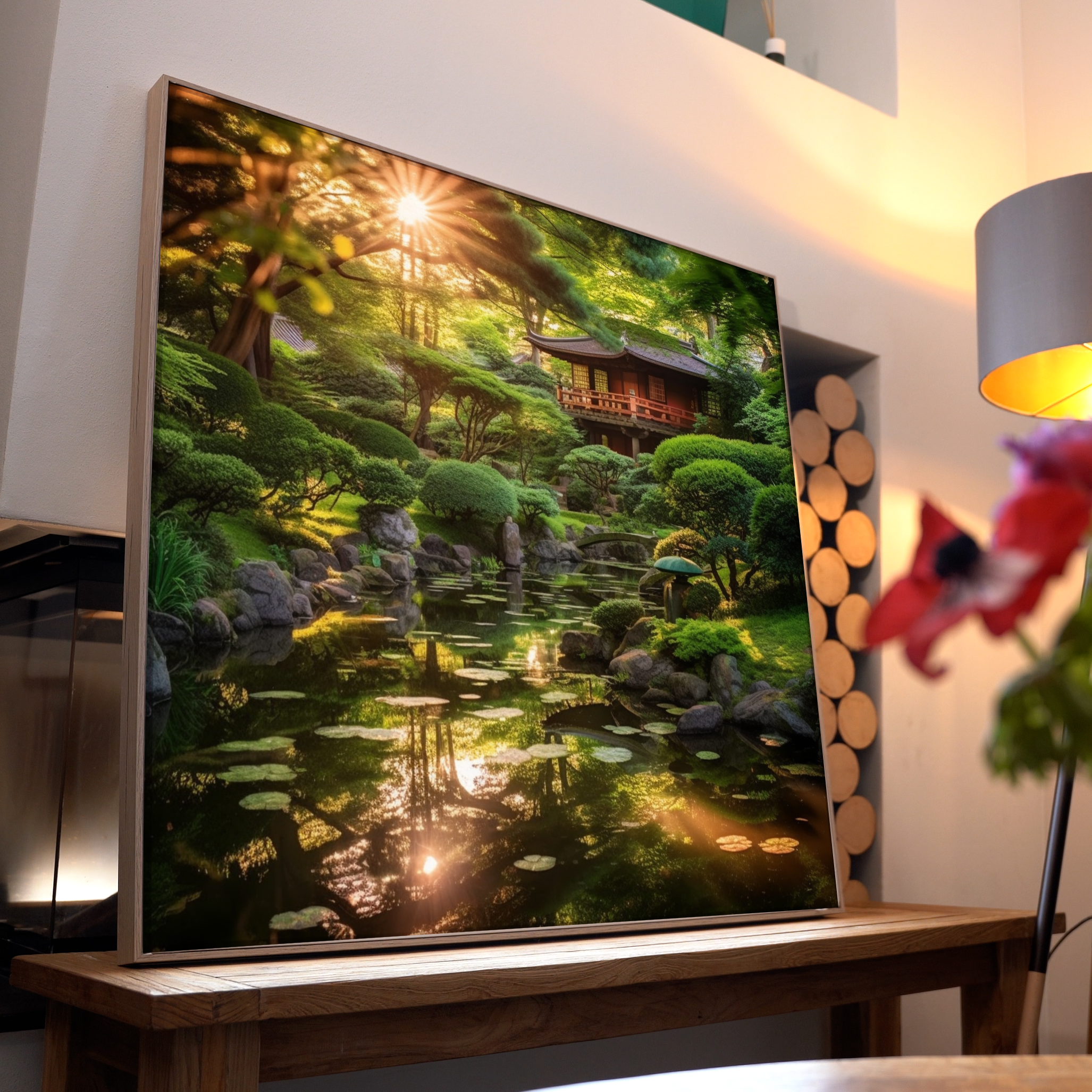 Asiatischer Wald mit Bach 2 | LED Bild