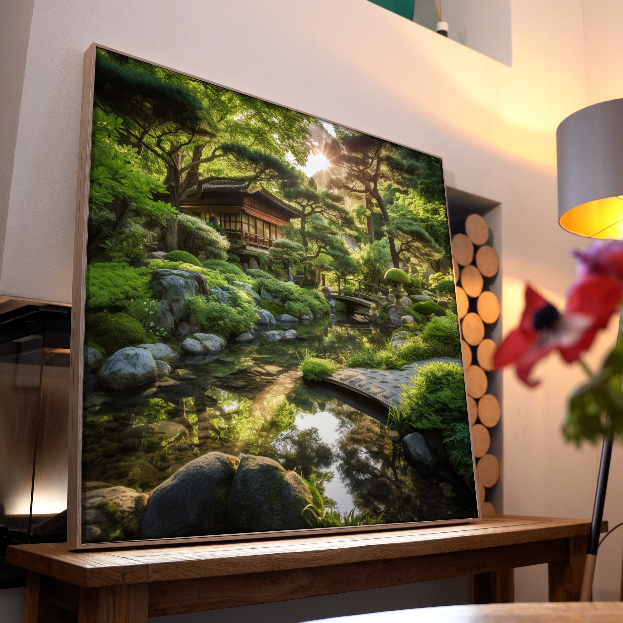 Asiatischer Wald mit Bach 3 | LED Bild