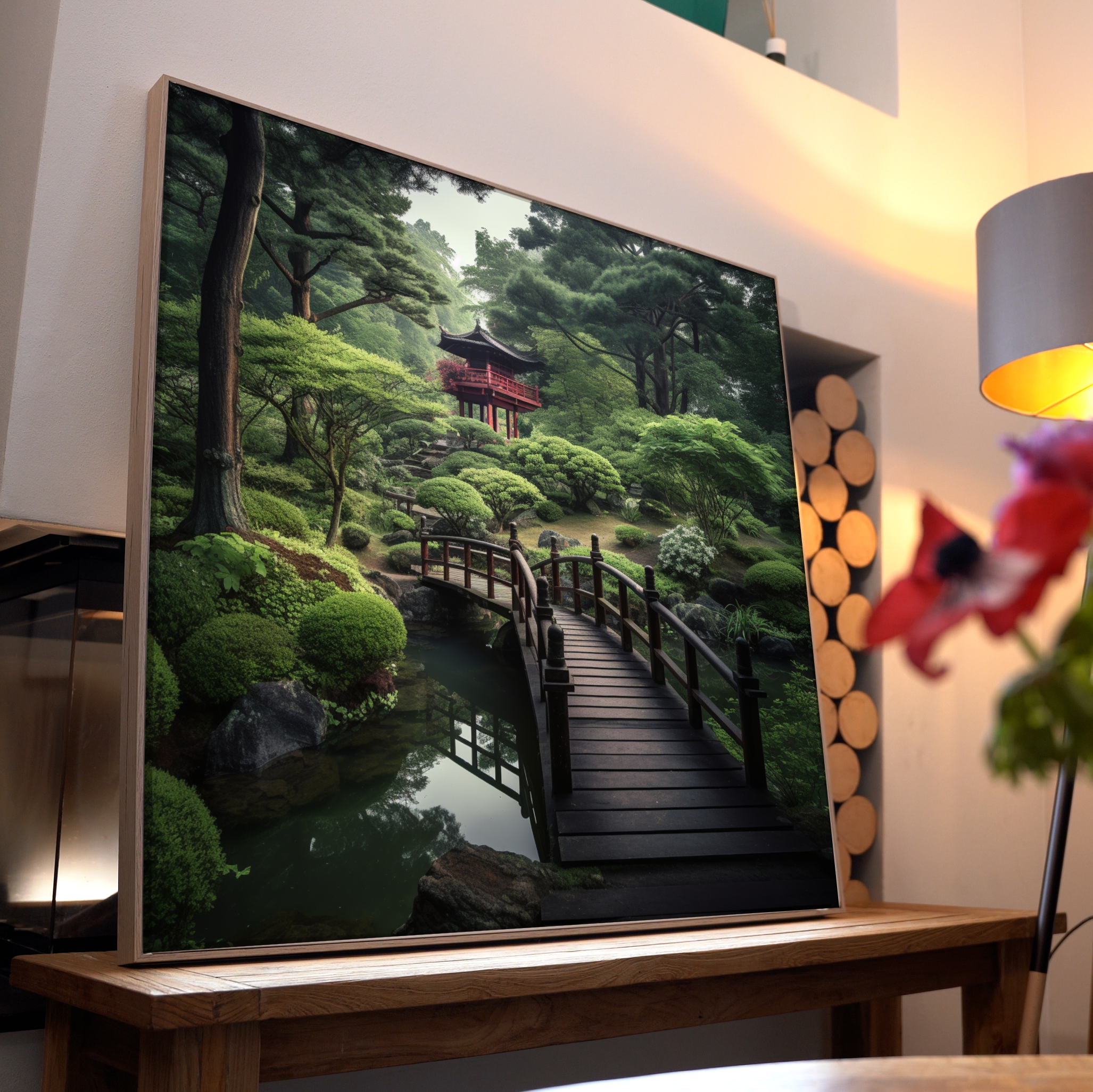 Asiatischer Wald mit Bach 4 | LED Bild