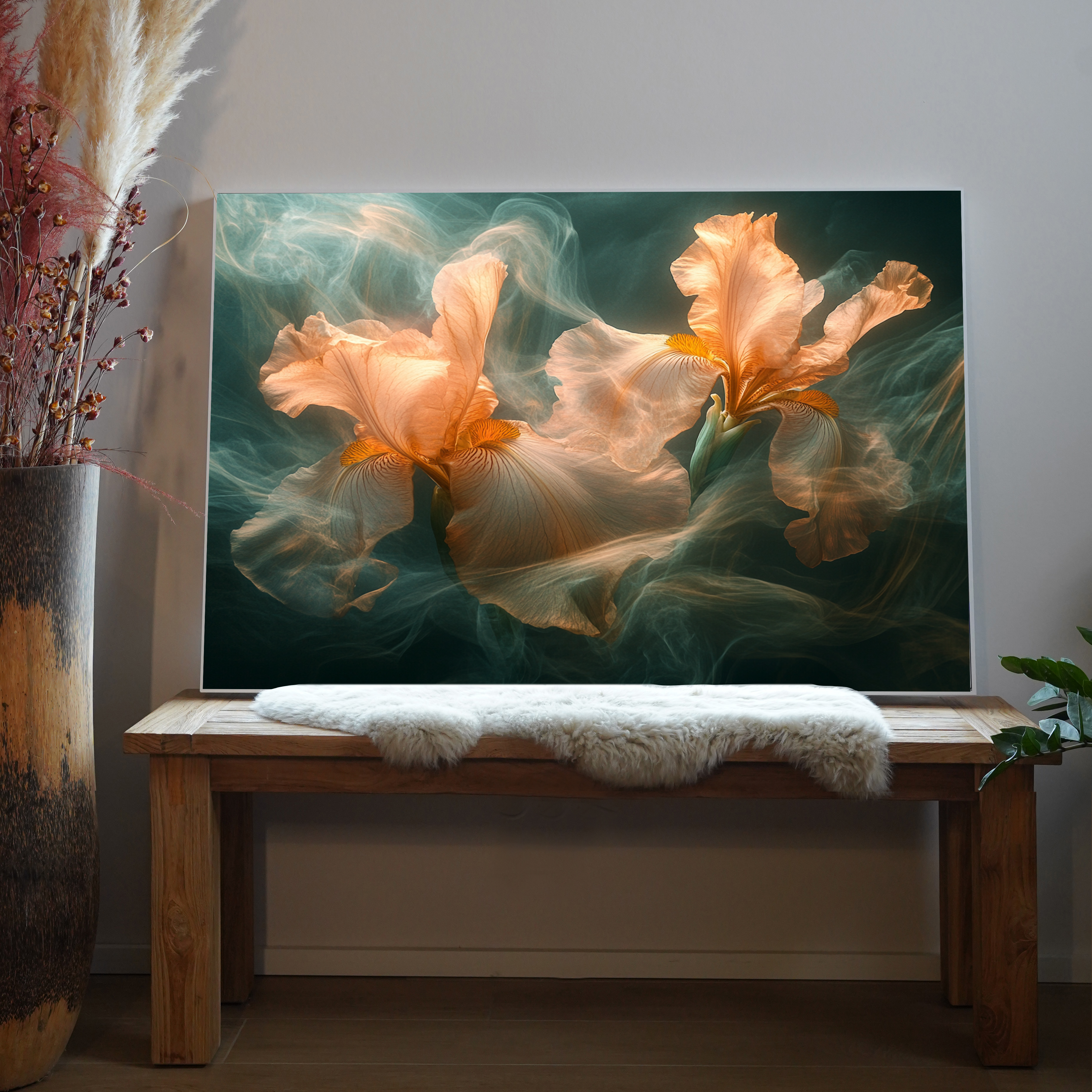 Mystische Blumen Orange 1 | LED Bild