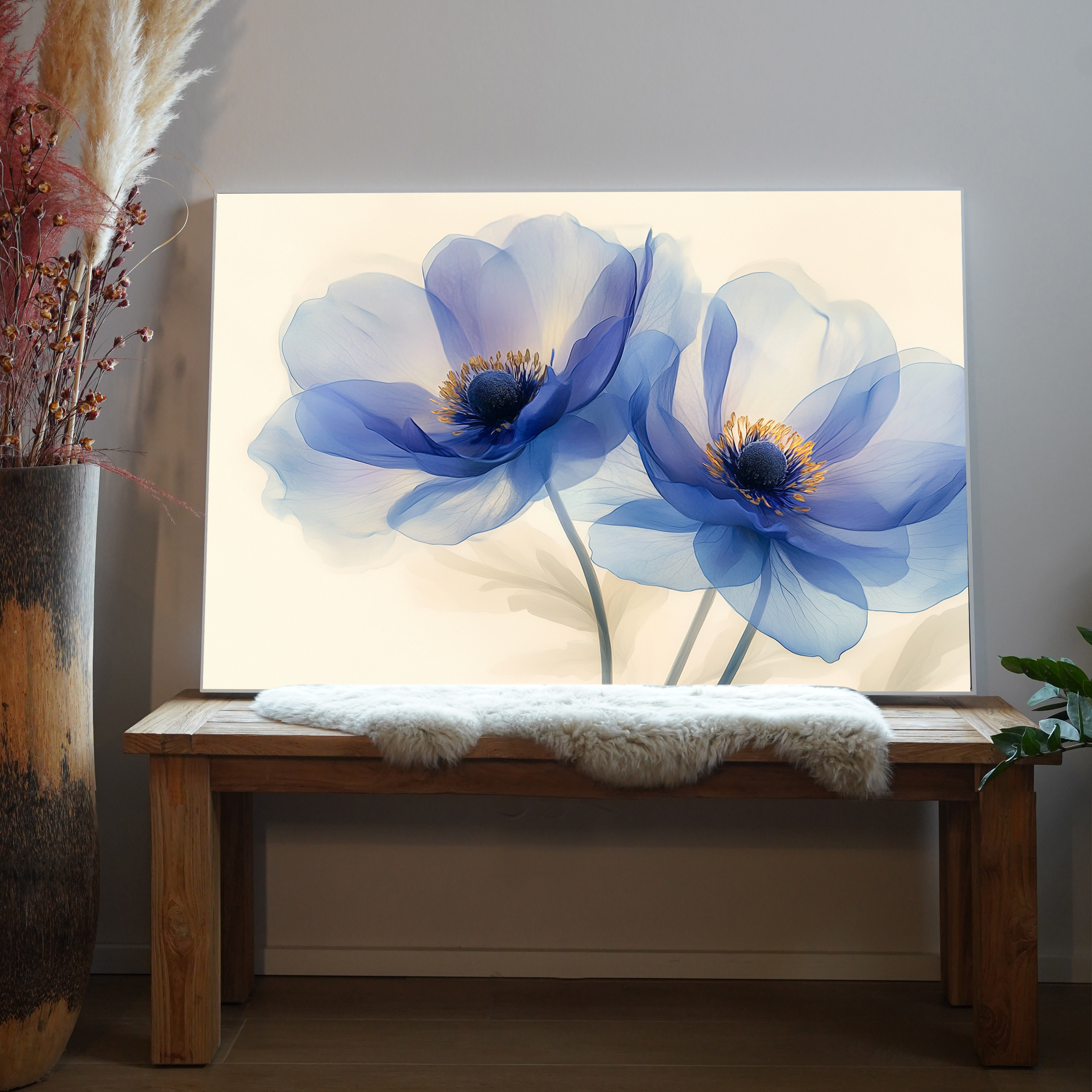 Abstrakte Blumen Lila Illustriert 2 | LED Bild