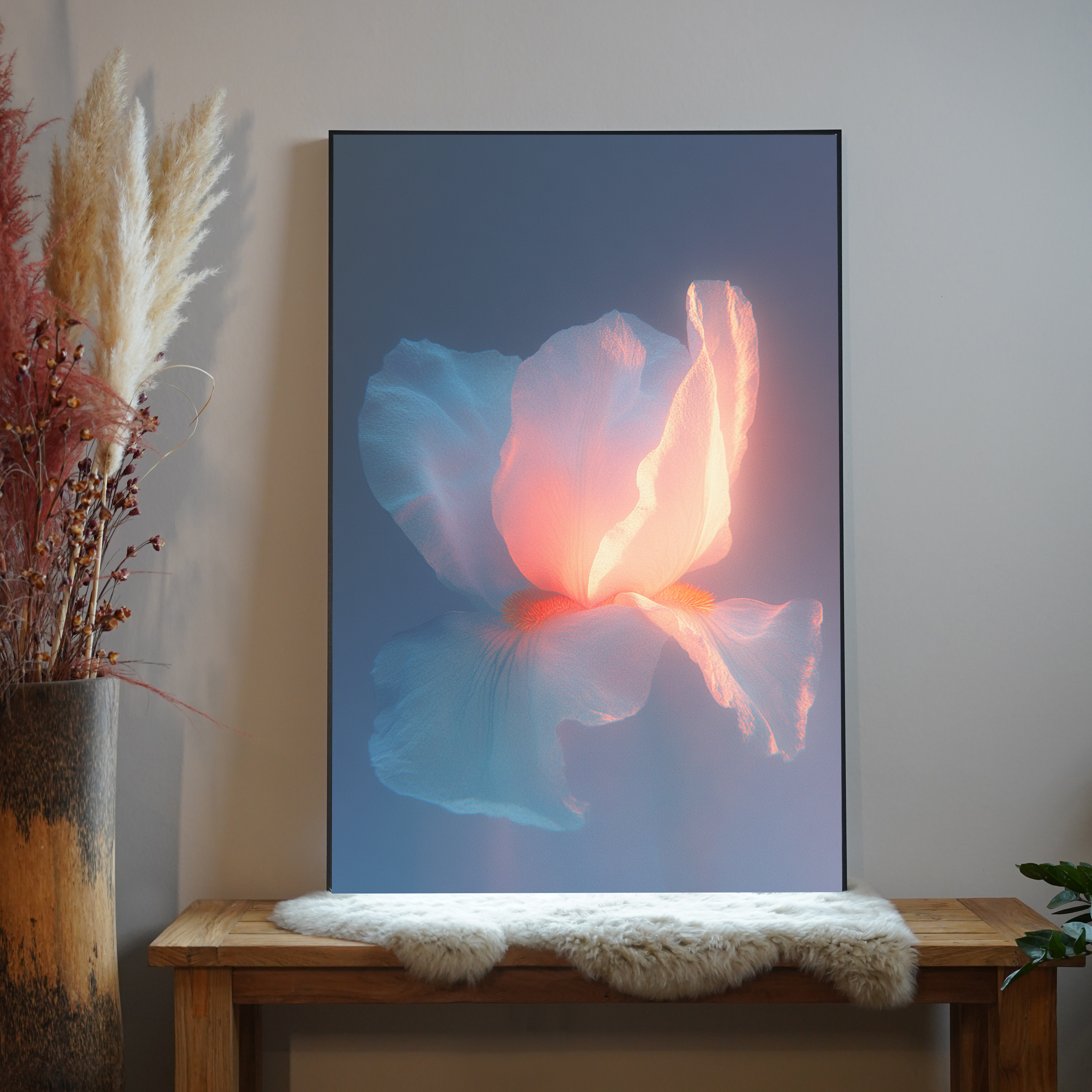 Aufblühende Neon Blume 1 | LED Bild