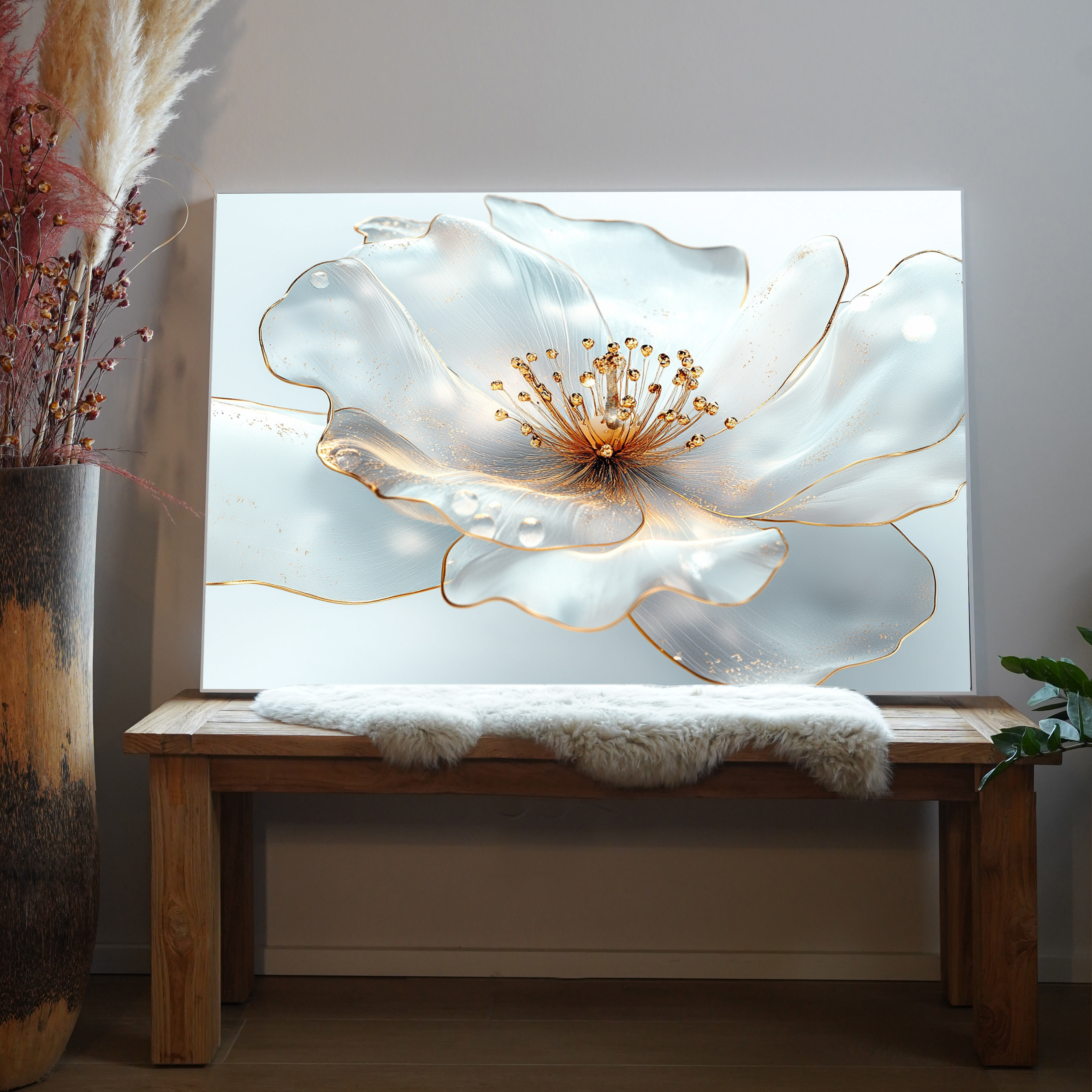 Glas Blüten 3 | LED Bild