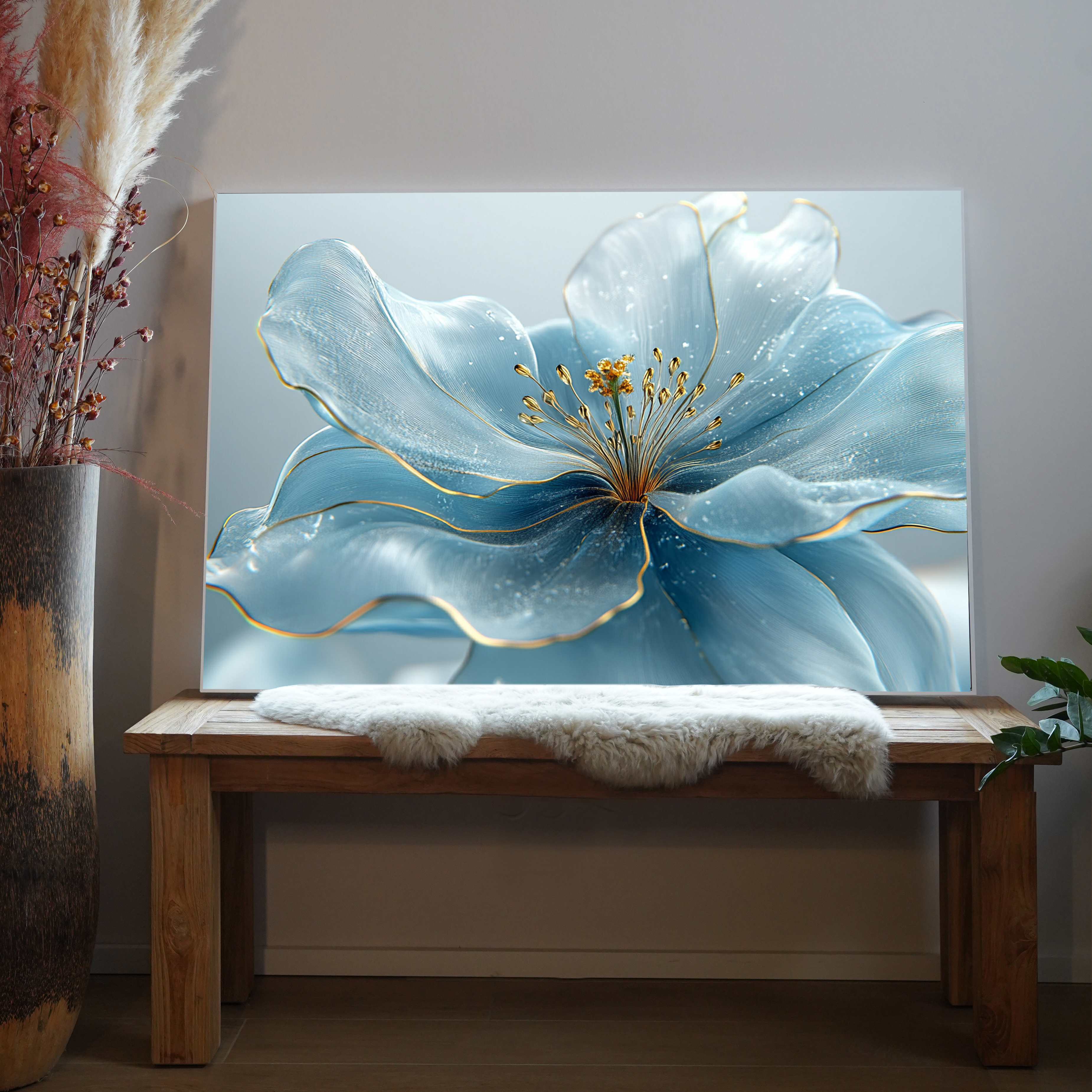 Glas Blüten 4 | LED Bild