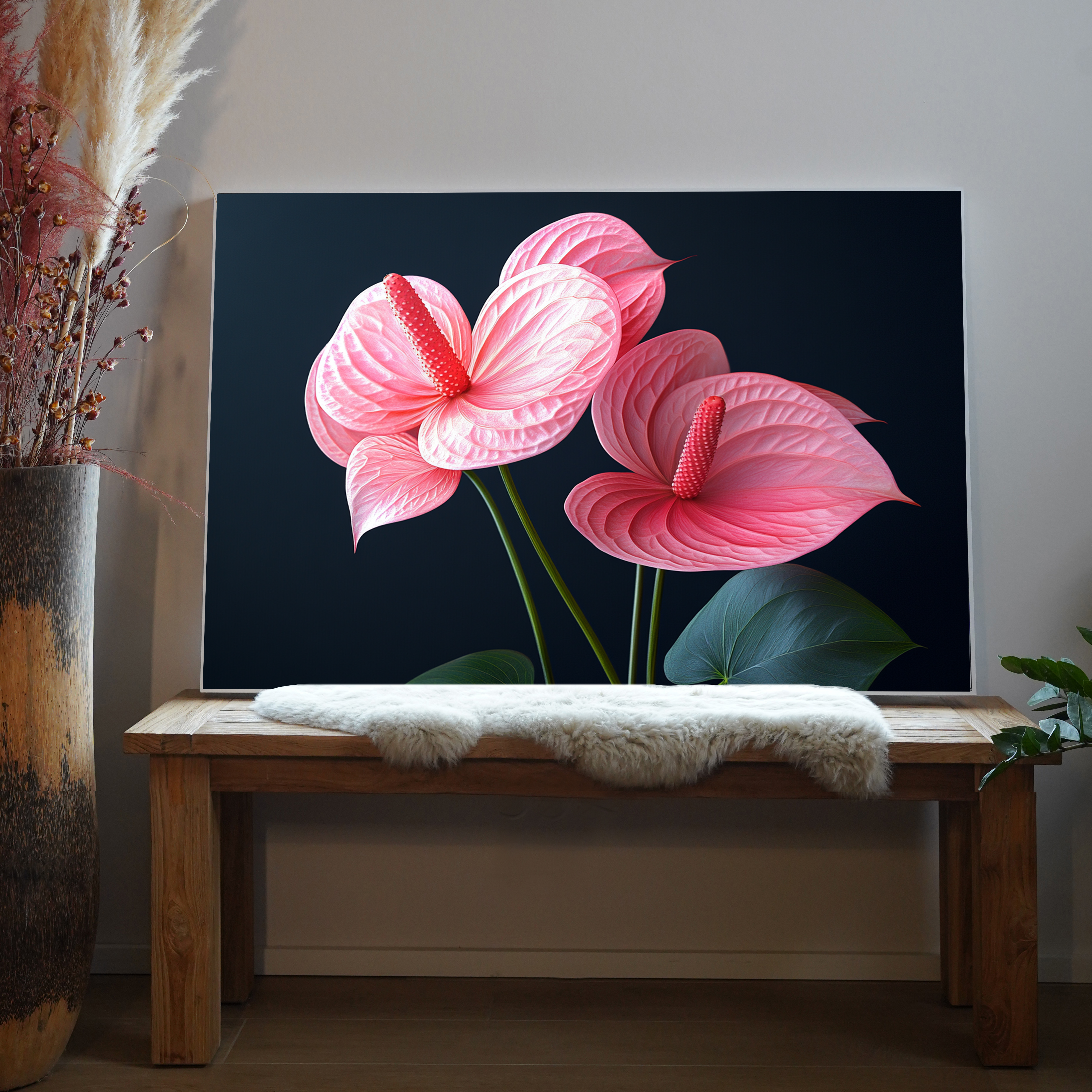 Pinke Exotische Blumen 2 | LED Bild