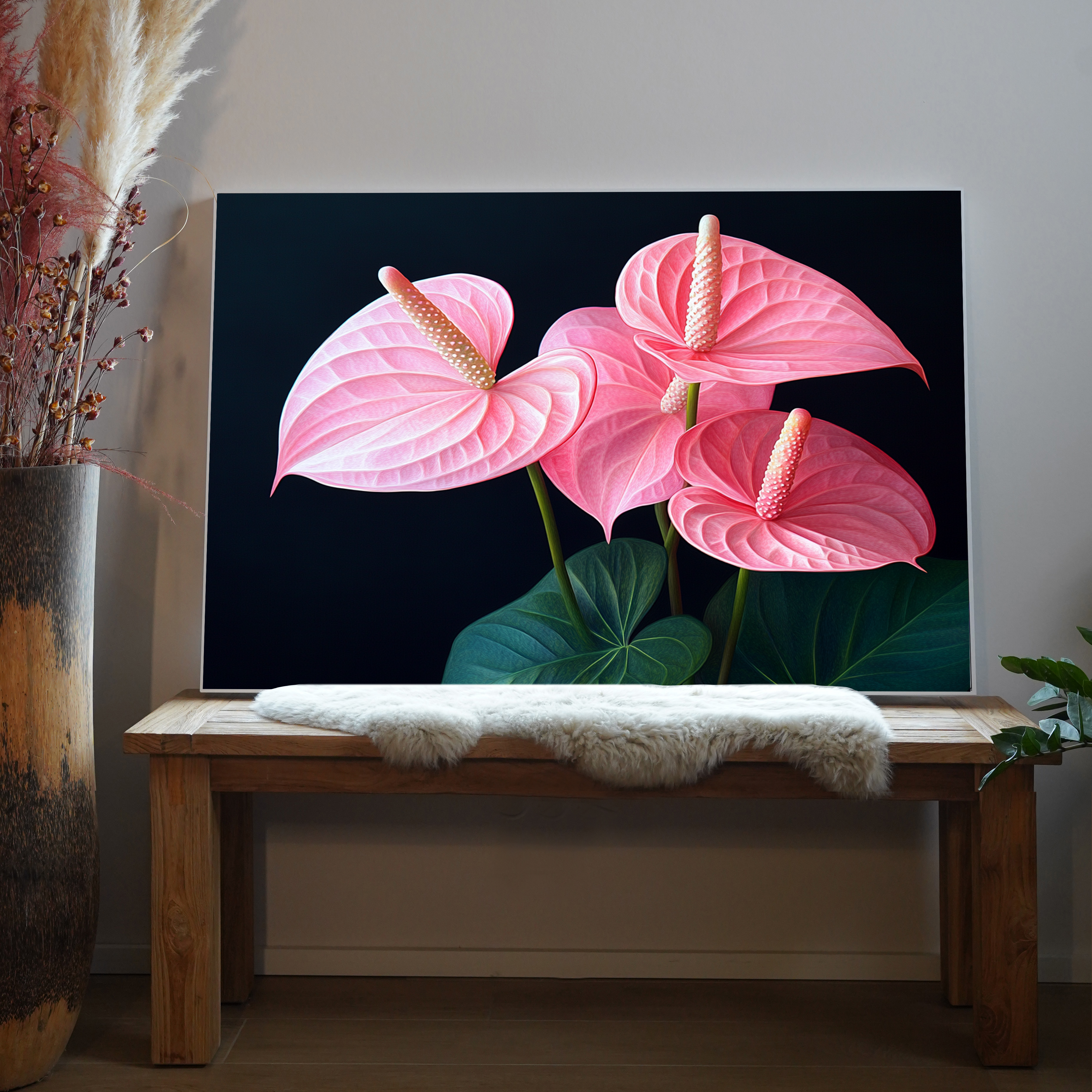 Pinke Exotische Blumen 3 | LED Bild