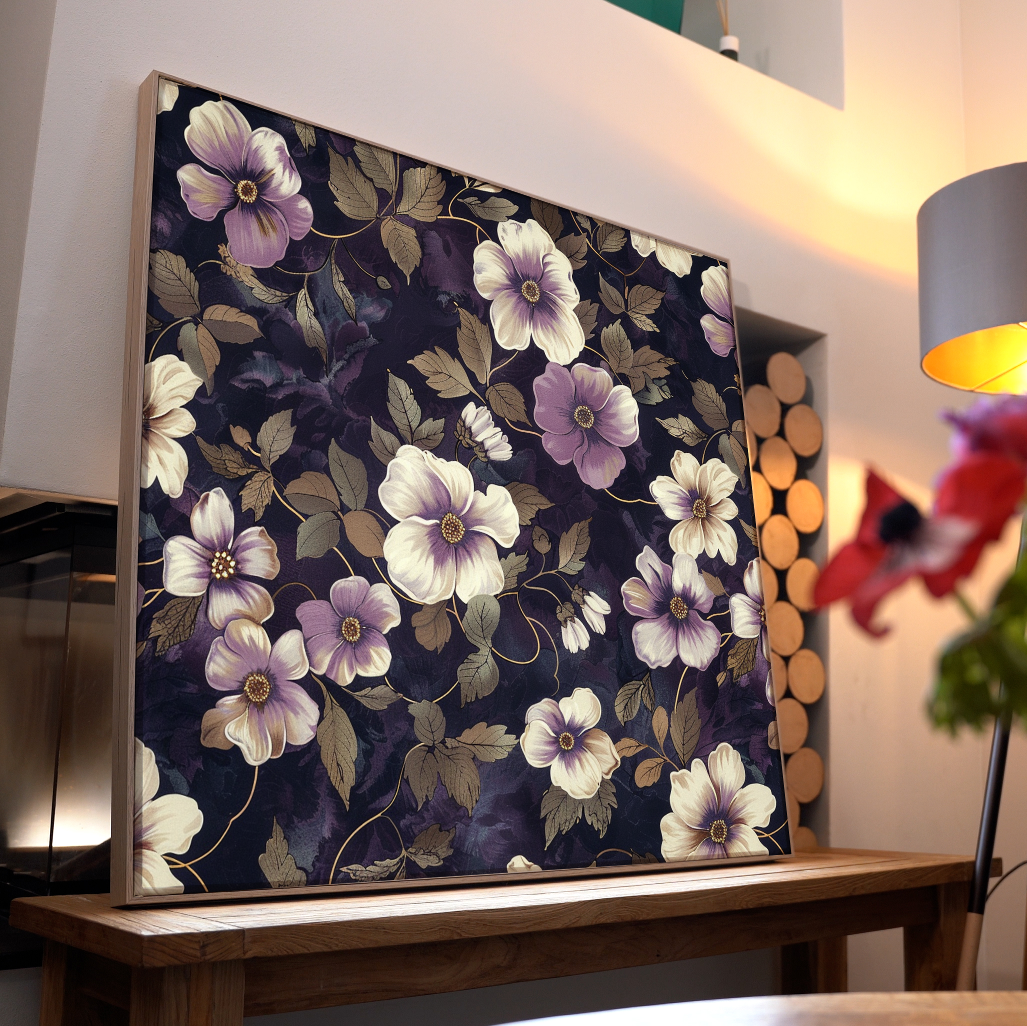 Lila Blüten Illustriert 2 | LED Bild