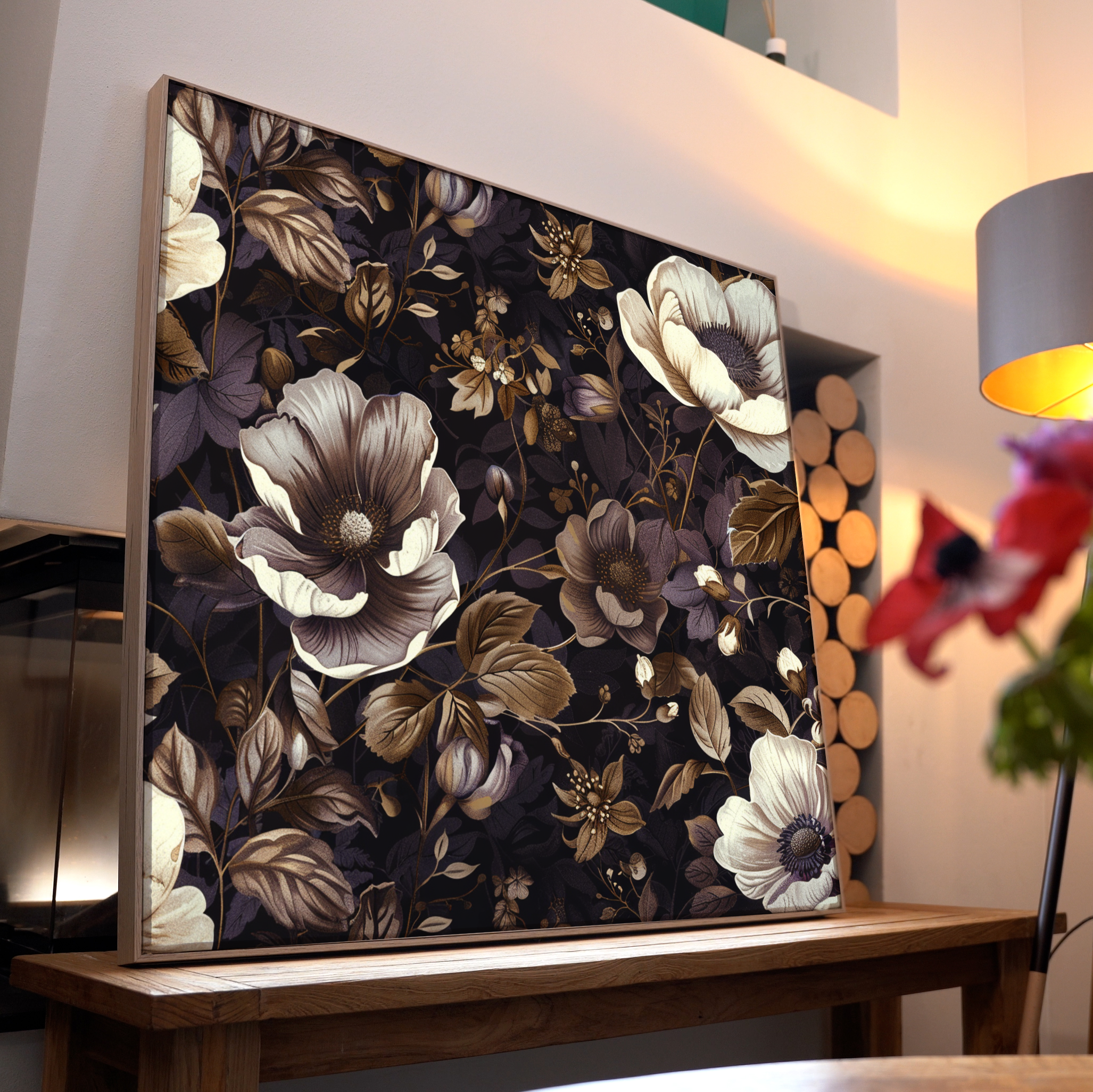 Lila Blüten Illustriert 3 | LED Bild