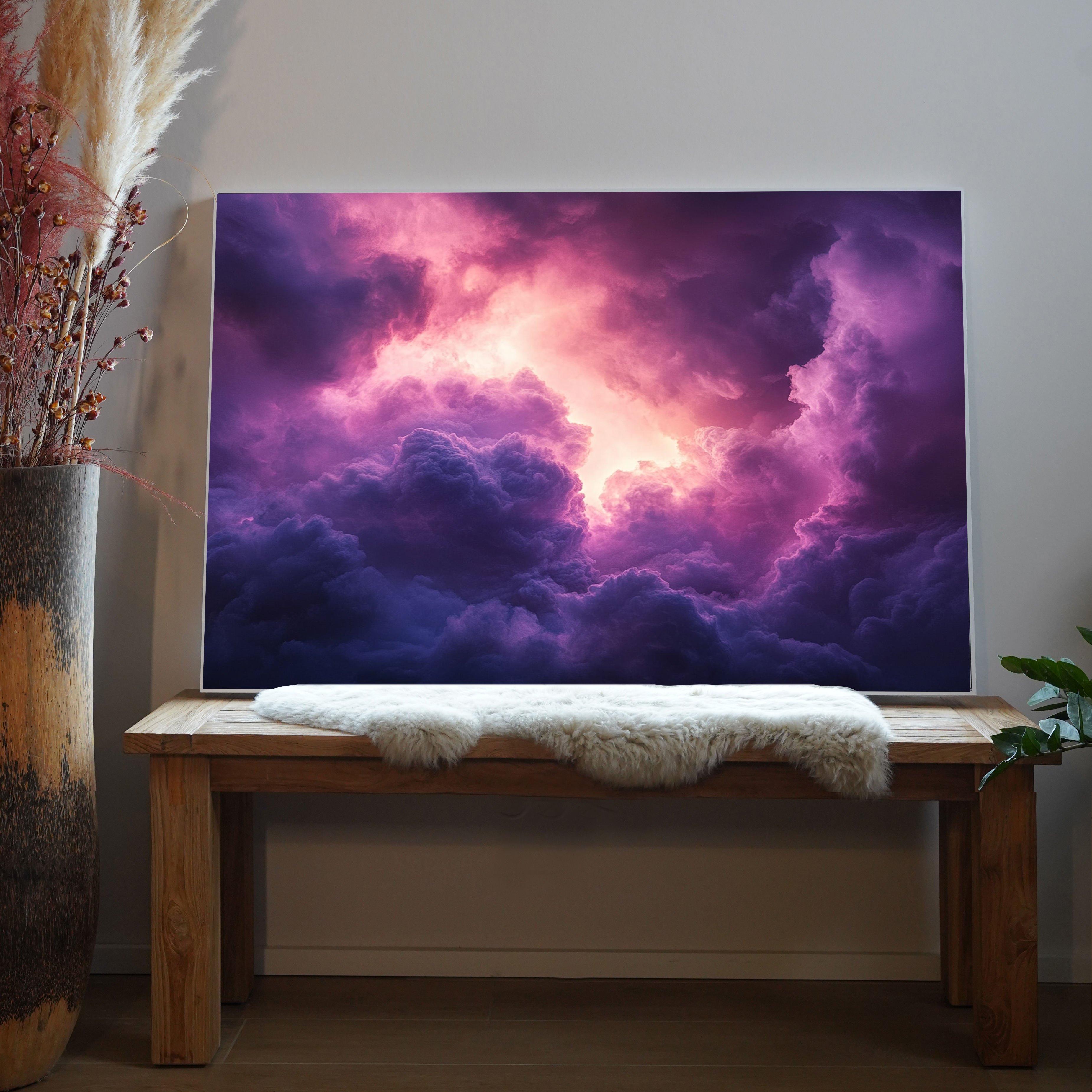 Lila Wolken Sonnenstrahlen 1 | LED Bild