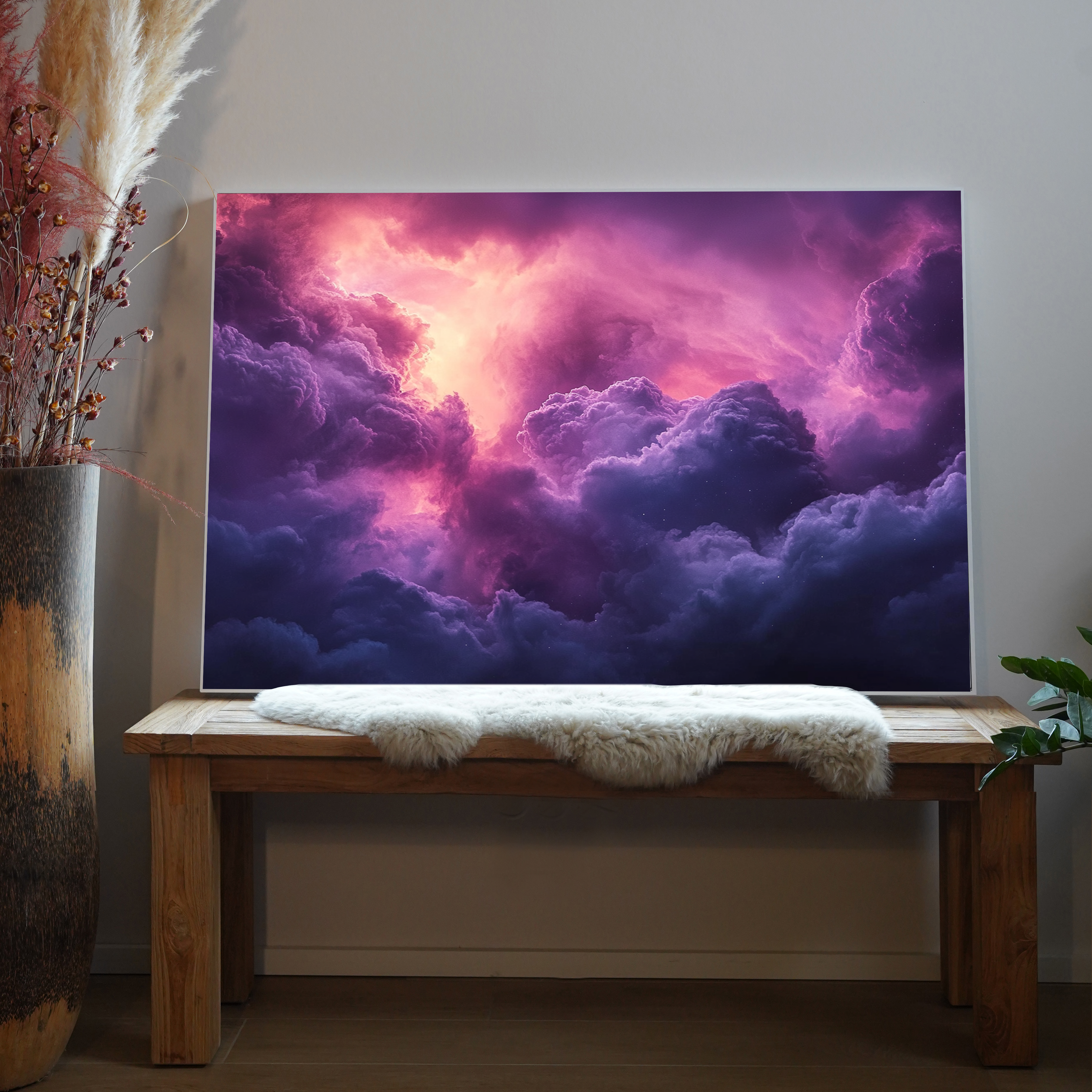 Lila Wolken Sonnenstrahlen 2 | LED Bild