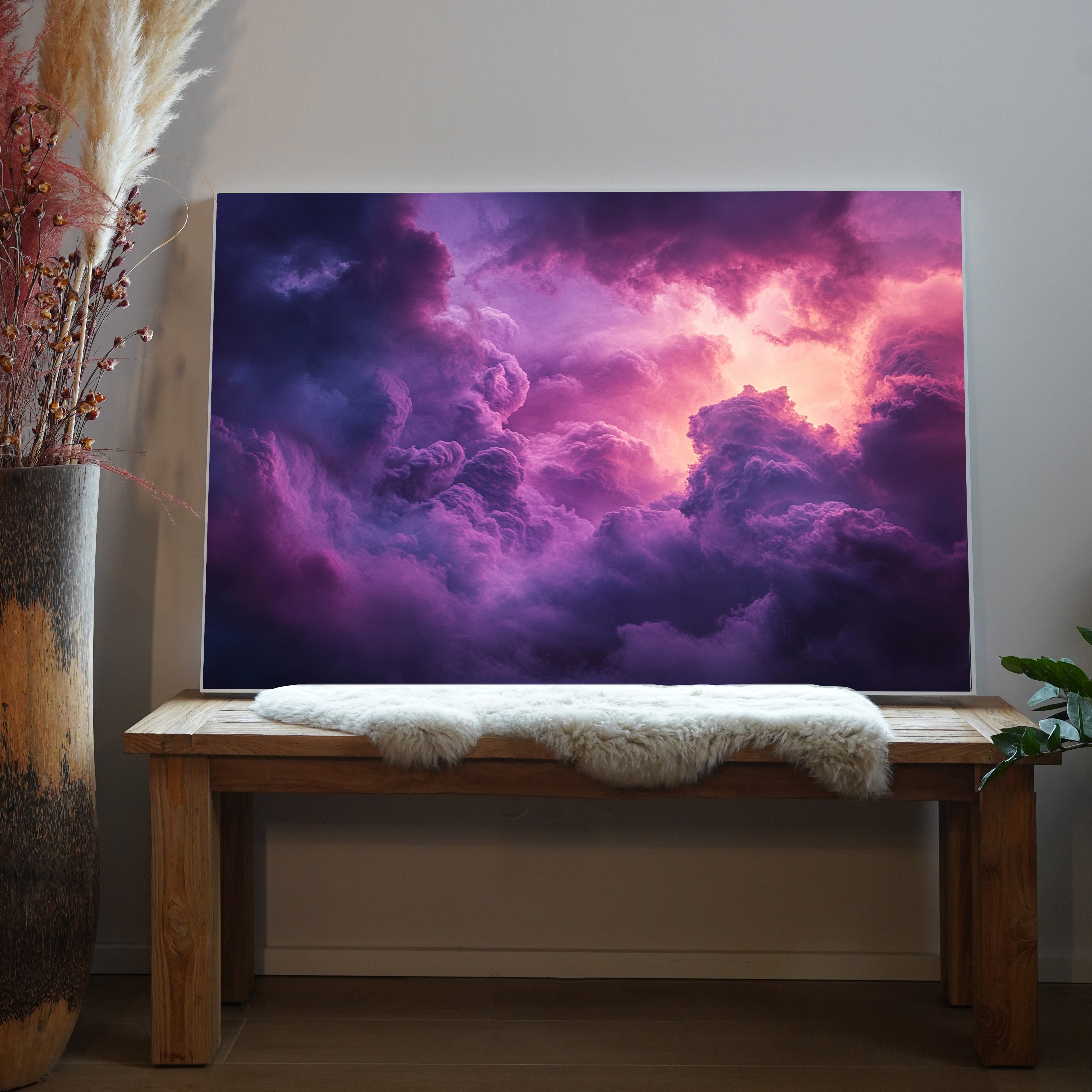 Lila Wolken Sonnenstrahlen 3 | LED Bild