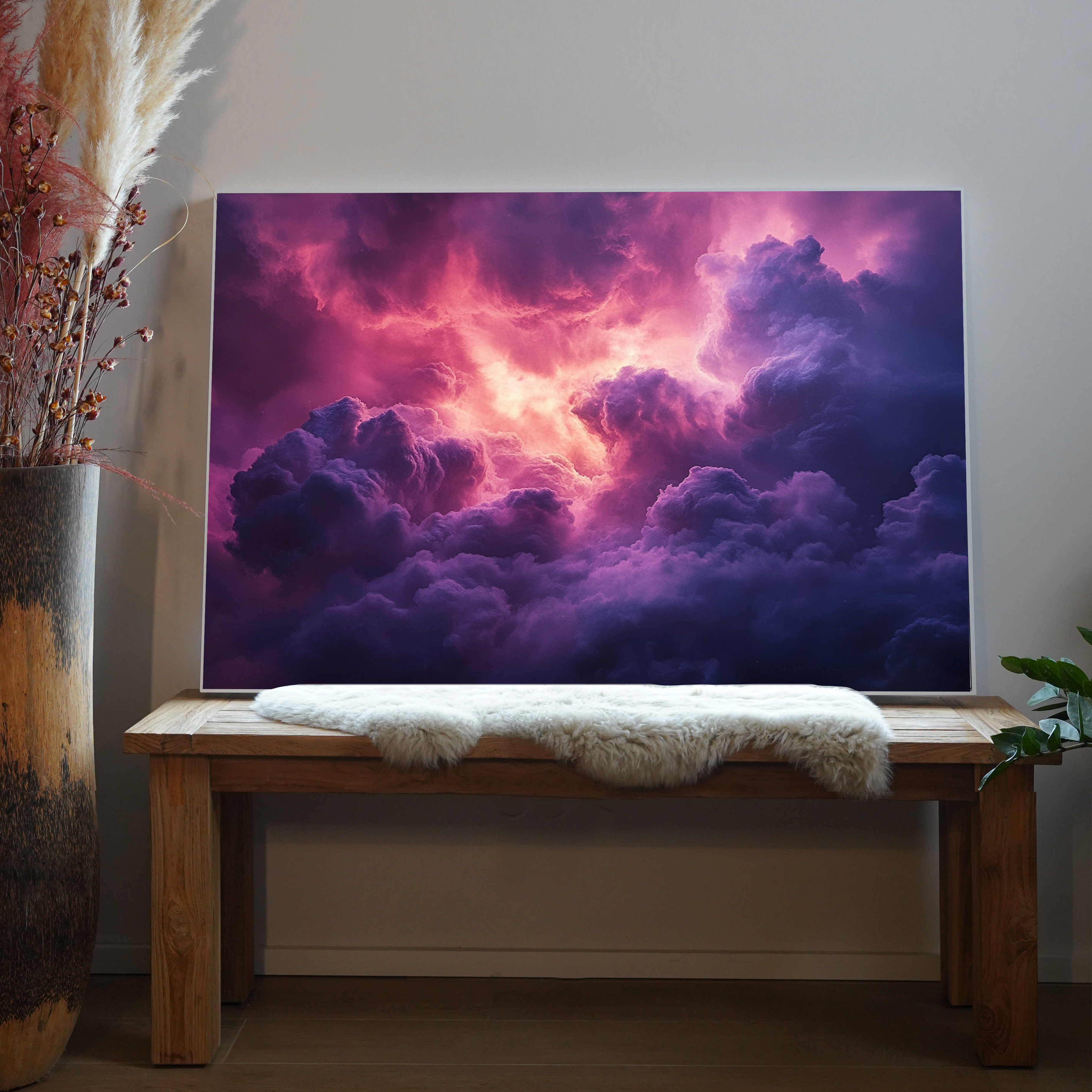 Lila Wolken Sonnenstrahlen 5 | LED Bild