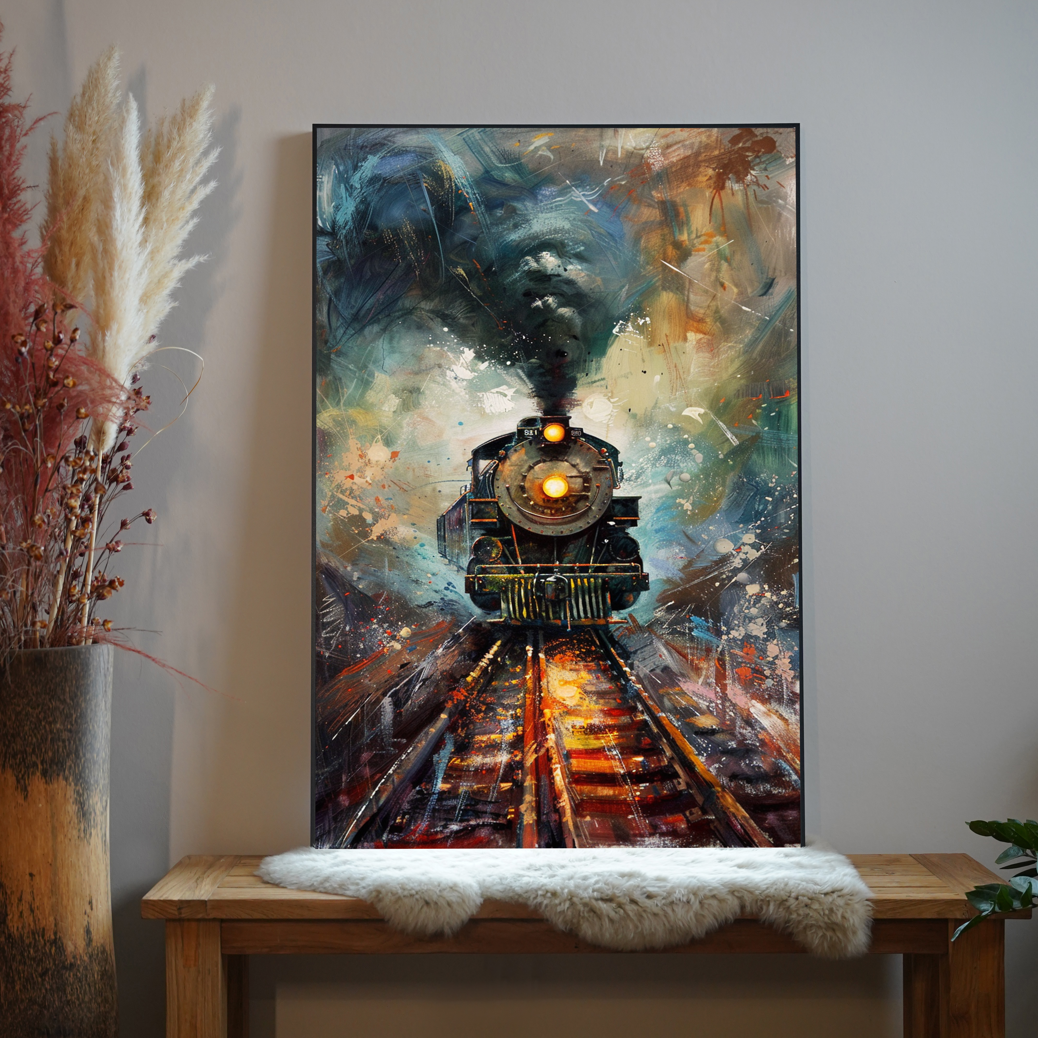 Eisenbahn Ölgemälde 3 | LED Bild