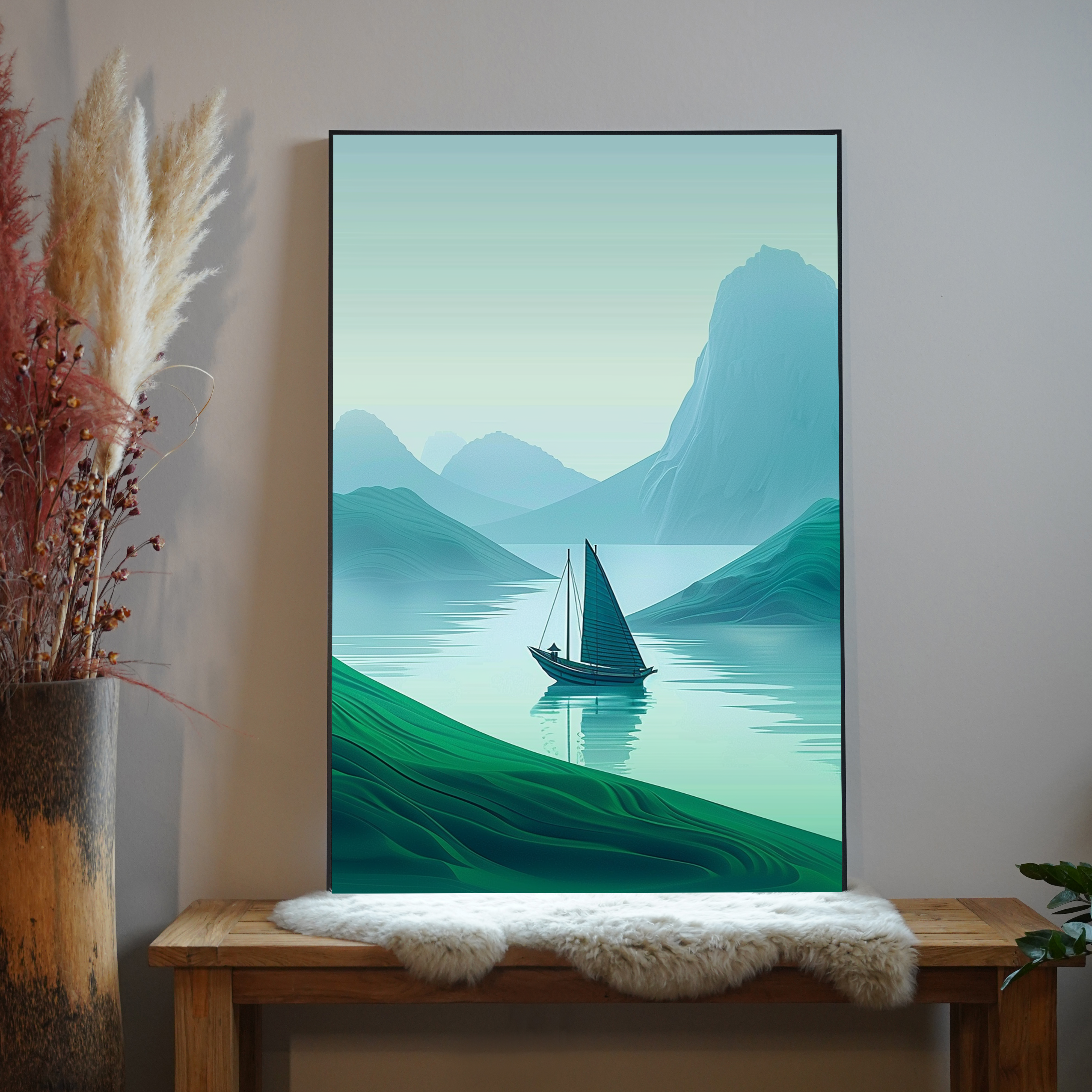 Asiatisches Schiff Illustriert 3 |  LED Bild