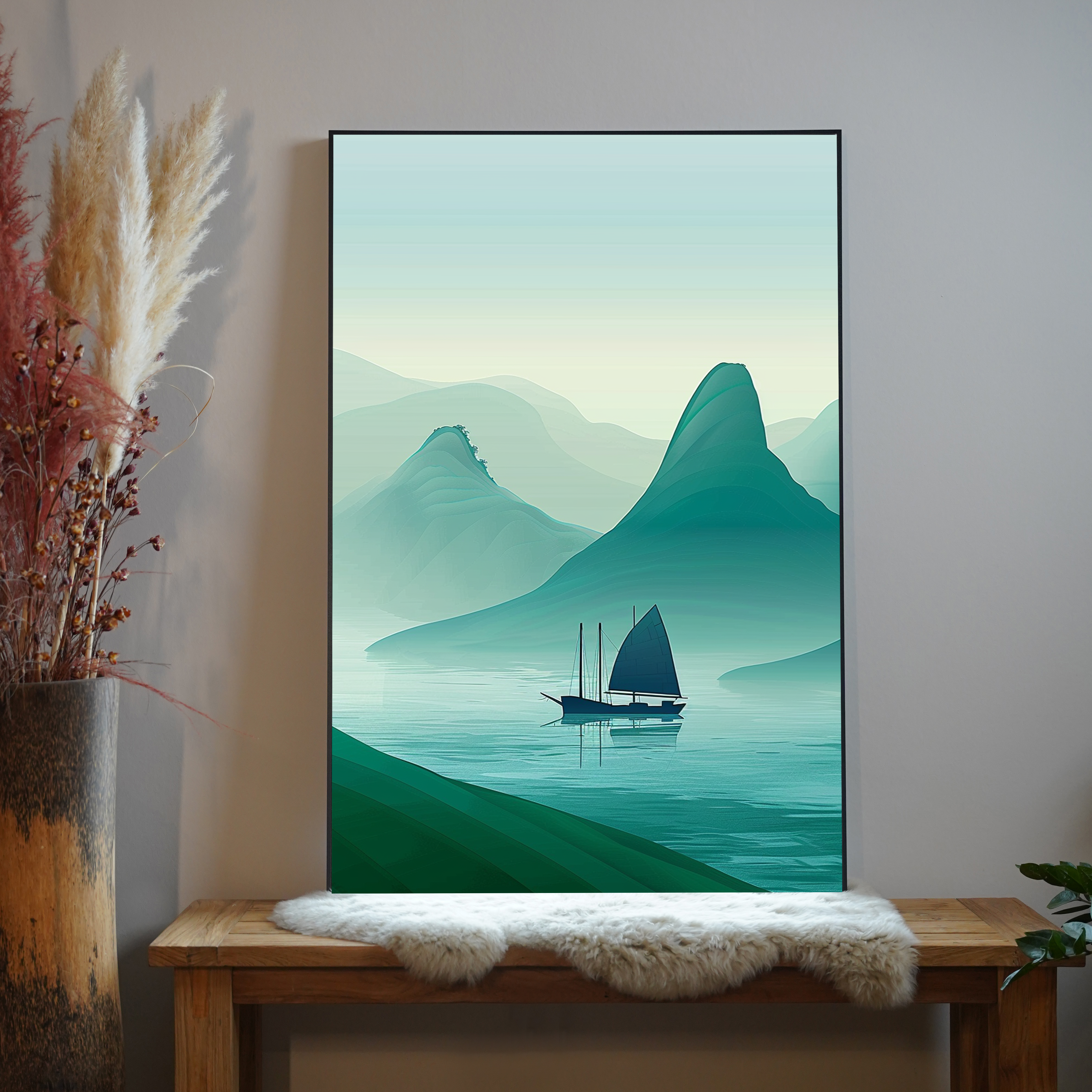 Asiatisches Schiff Illustriert 4 |  LED Bild