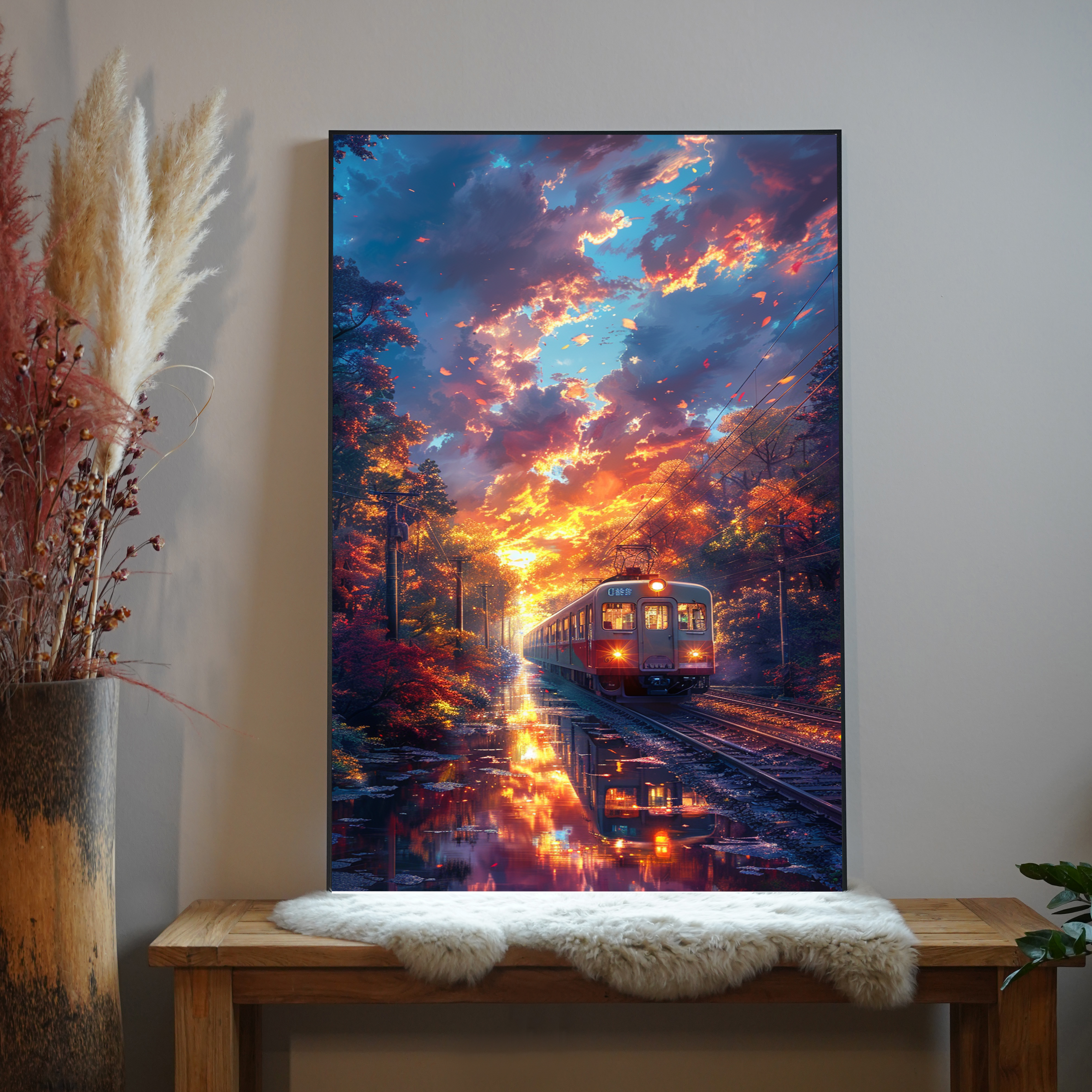 Straßenbahn Sonnenuntergang 1 | LED Bild