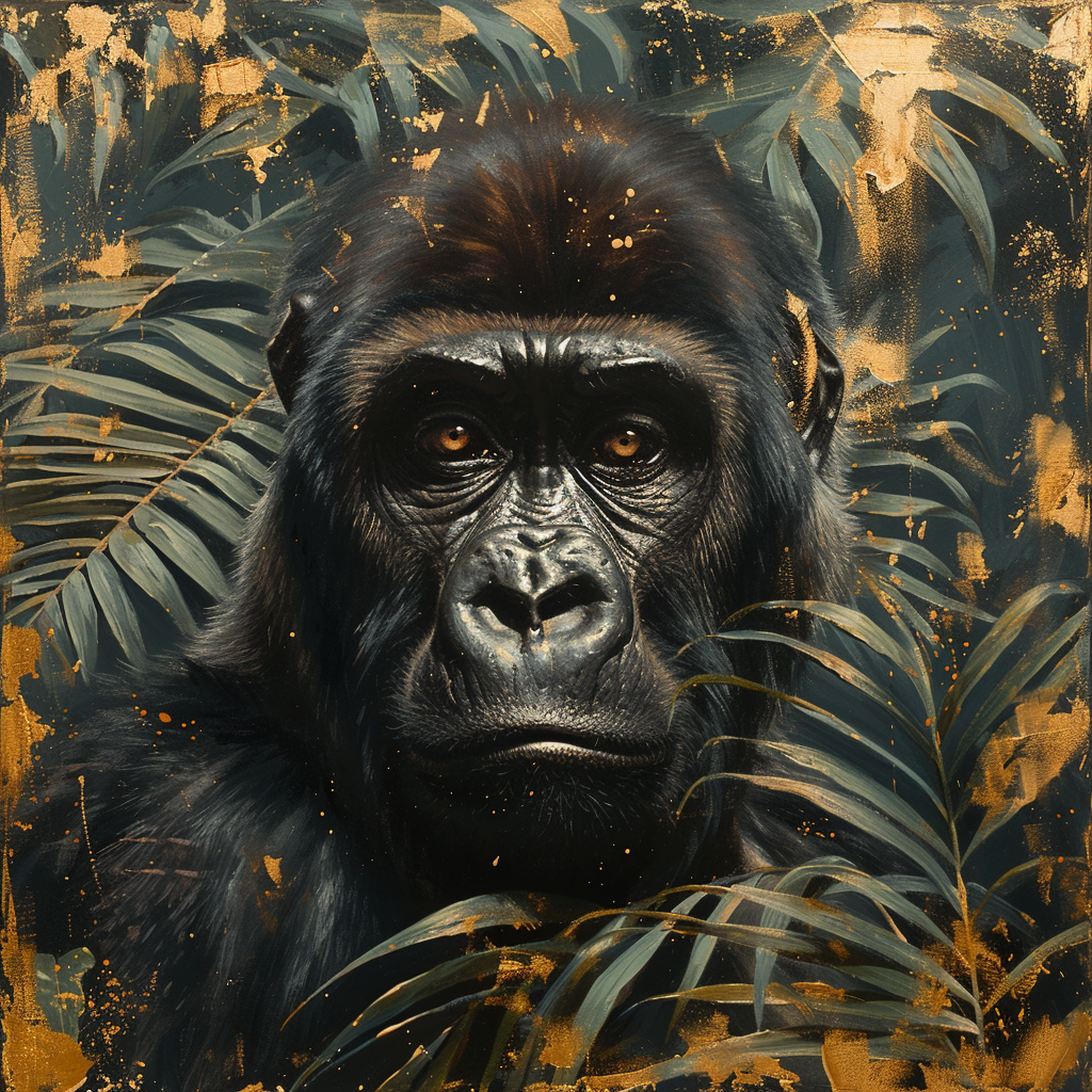 Gorilla Portrait 1 | LED Bild