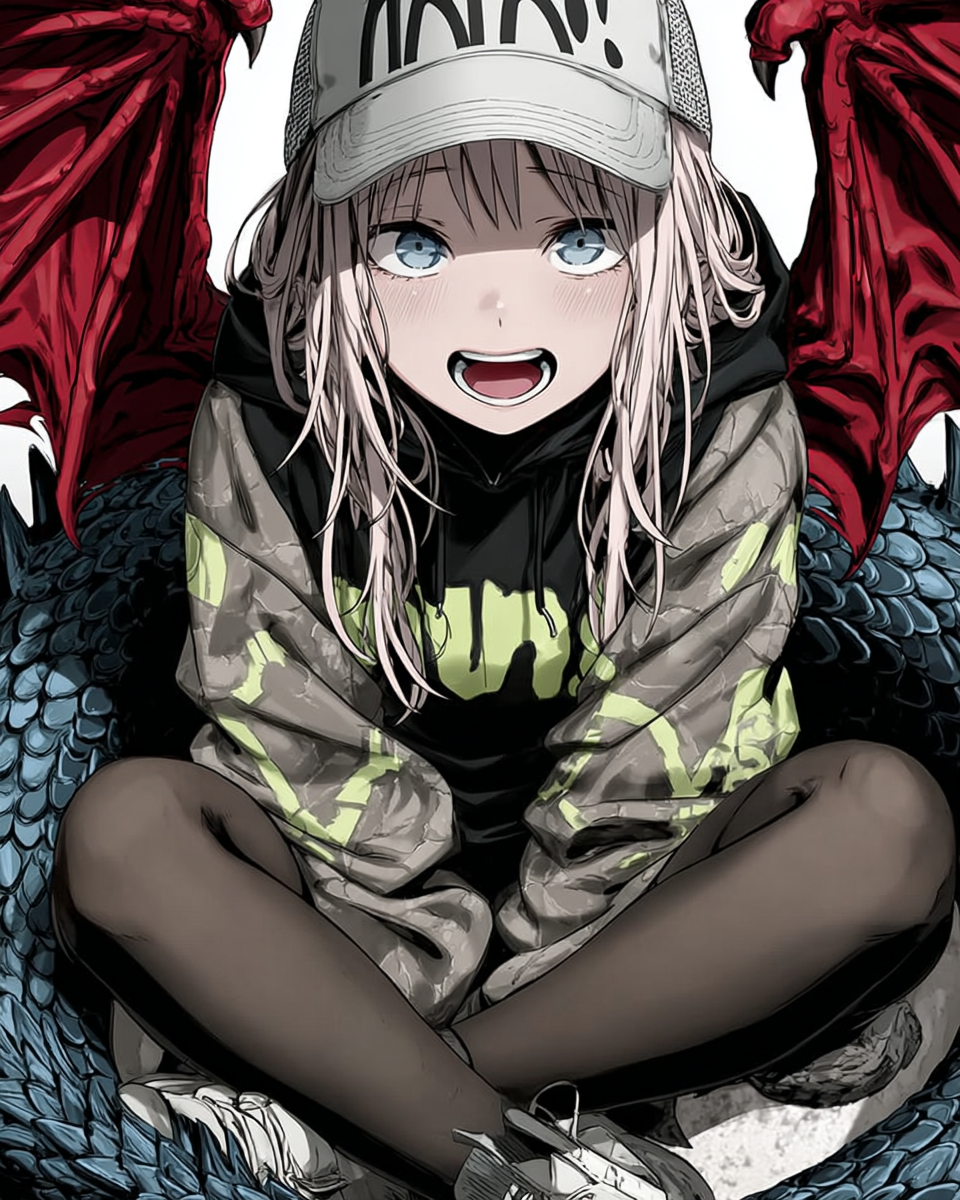Mädchen Drache  Anime 1 | LED Bild