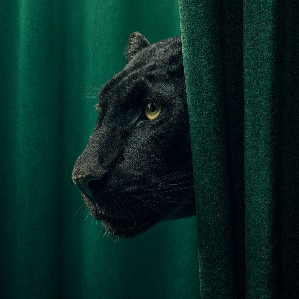 Panther Grüner Vorhang 1 | LED Bild