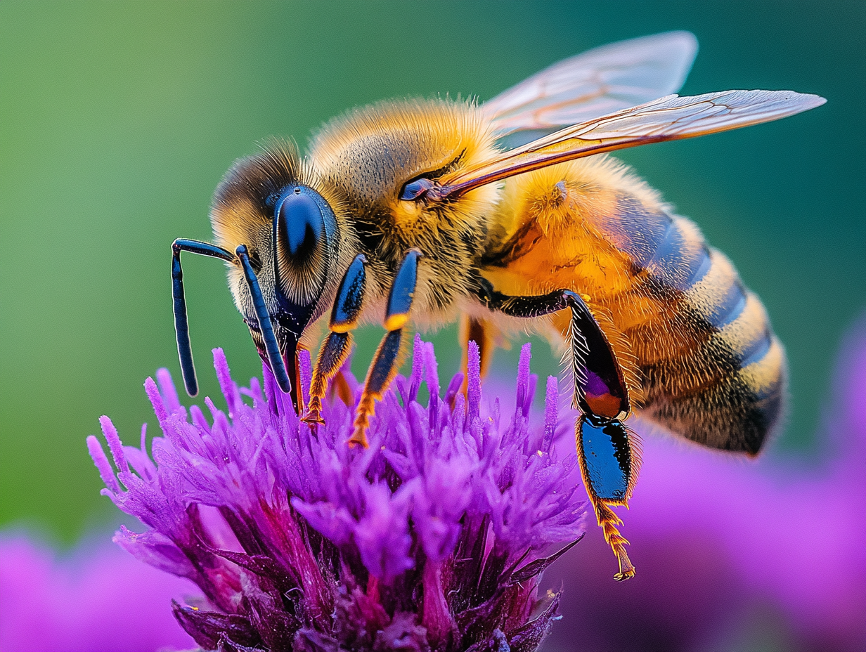 Biene auf Blüte 1 | LED Bild
