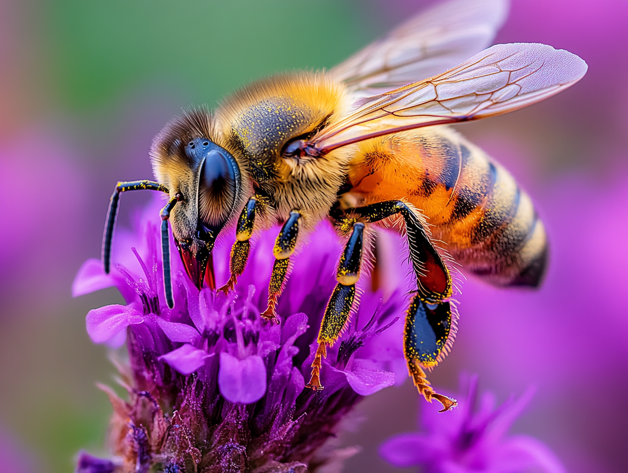 Biene auf Blüte 2 | LED Bild