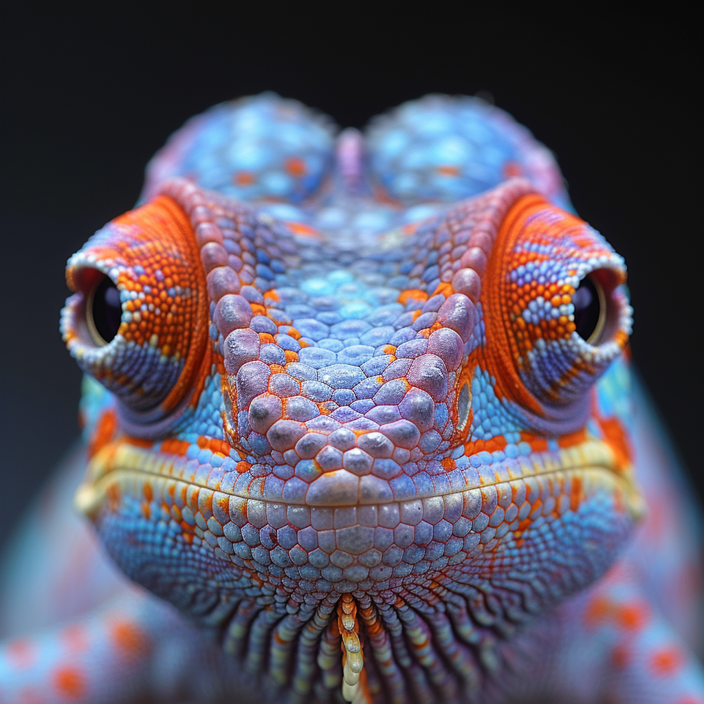 Chamäleon Portrait Bunt 5 | LED Bild