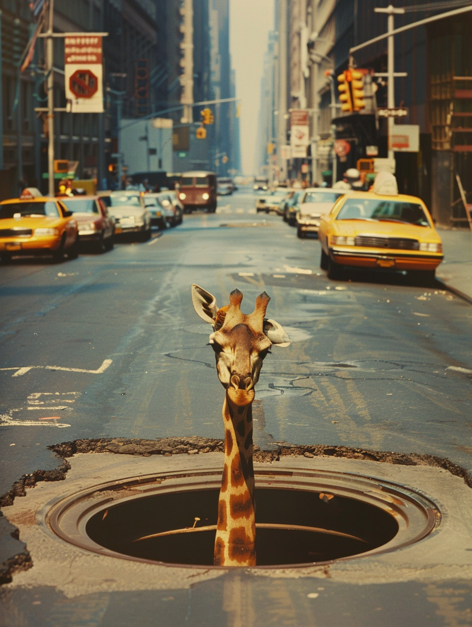 Giraffe in der Stadt 2 | LED Bild