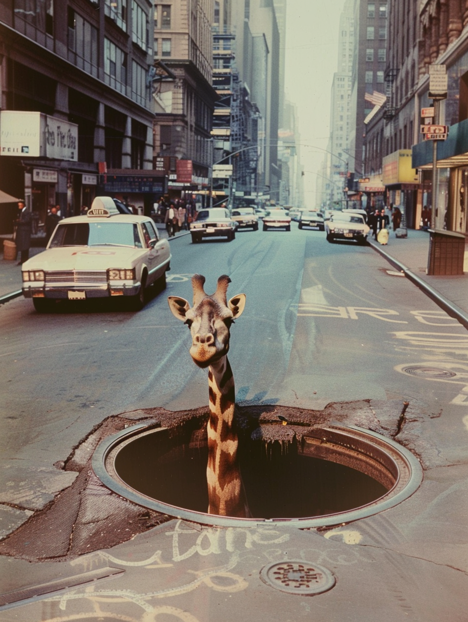 Giraffe in der Stadt 3 | LED Bild