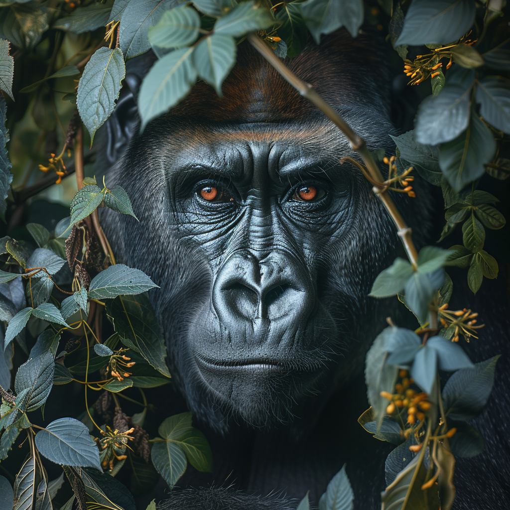 Gorilla Portrait 5 | LED Bild