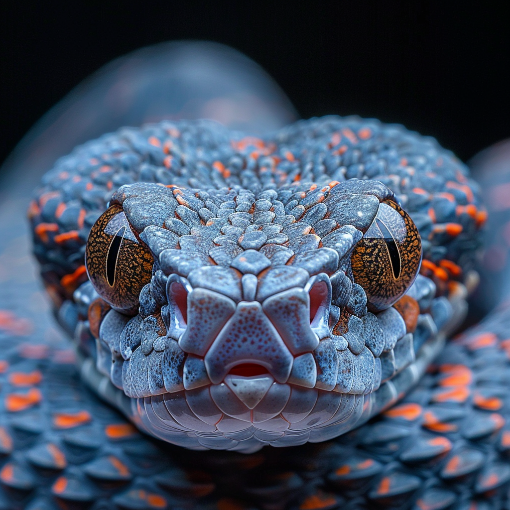 Schlange Portrait 2 | LED Bild