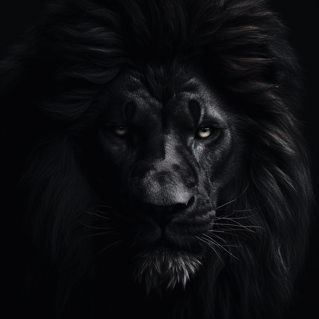 Schwarzer Löwe Portrait | LED Bild