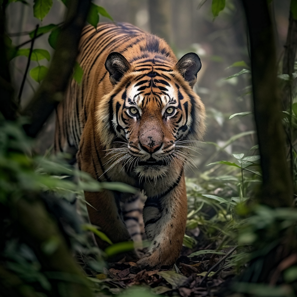 Tiger in Bewegung 2 | LED Bild