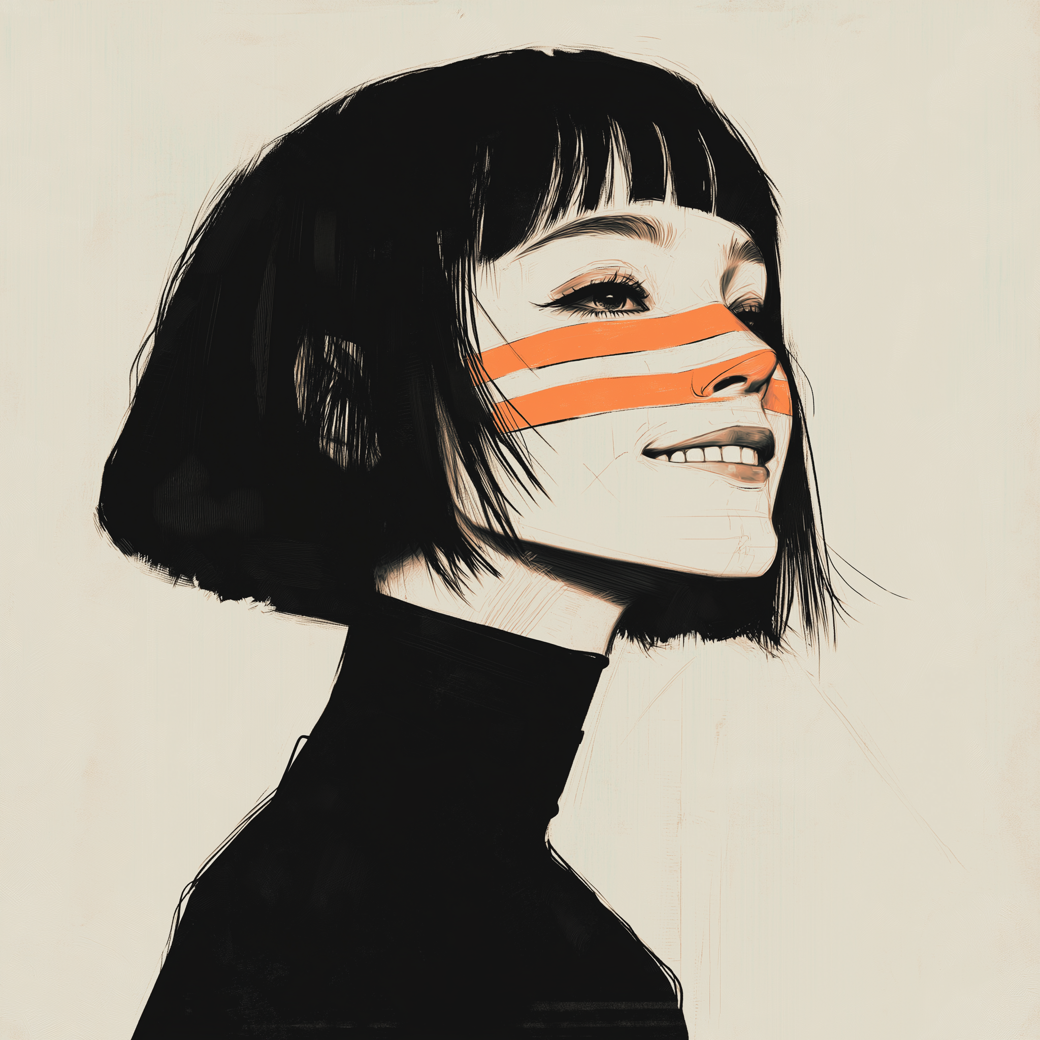 Anime Mädchen Abstrakt | LED Bild