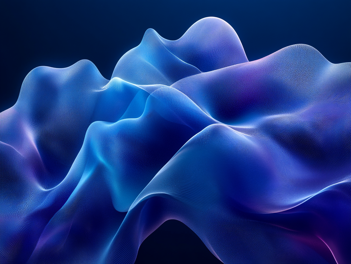 Futuristische Wellen Blau 2 | LED Bild