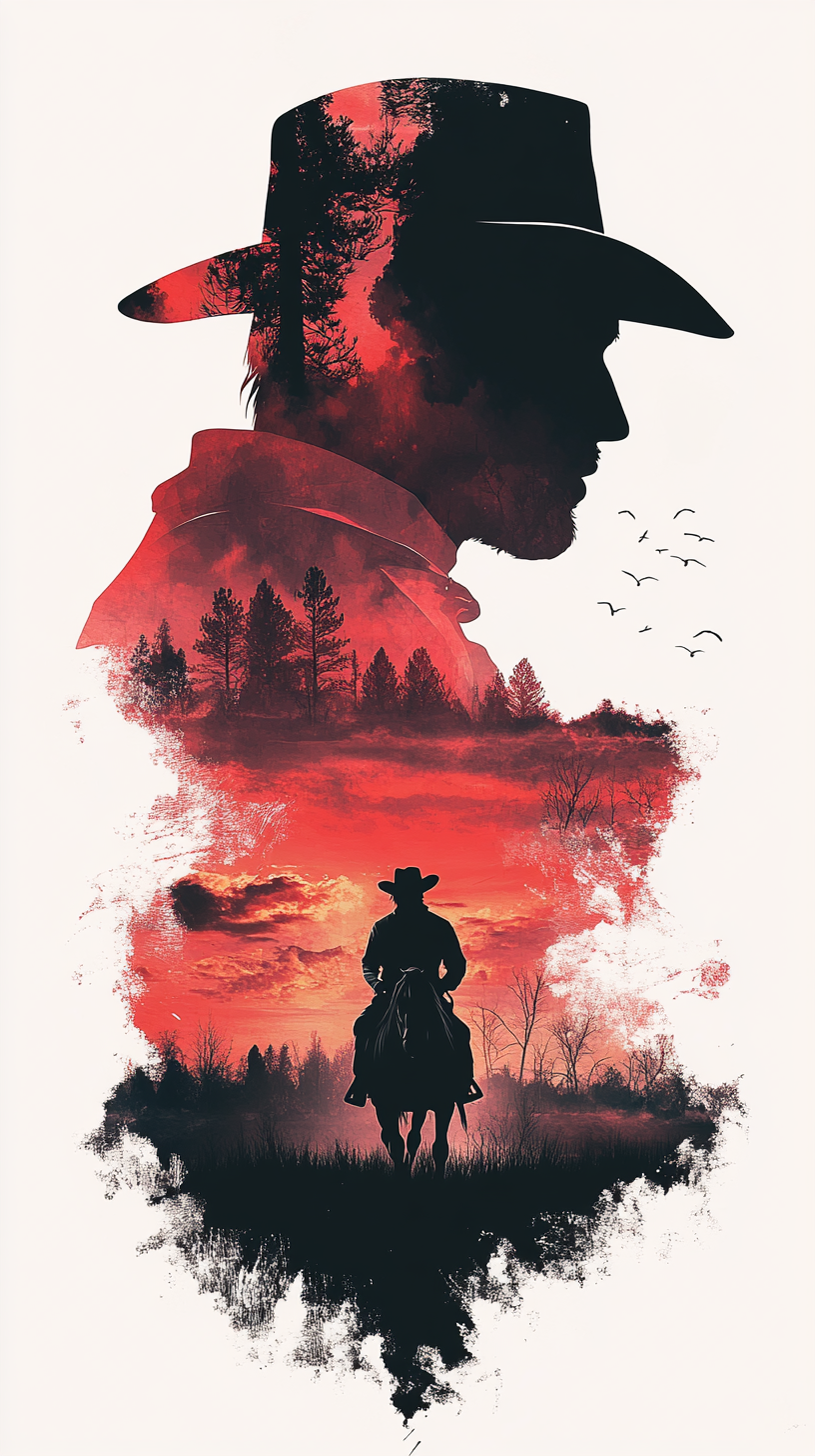 Cowboy Silhouette | LED Bild