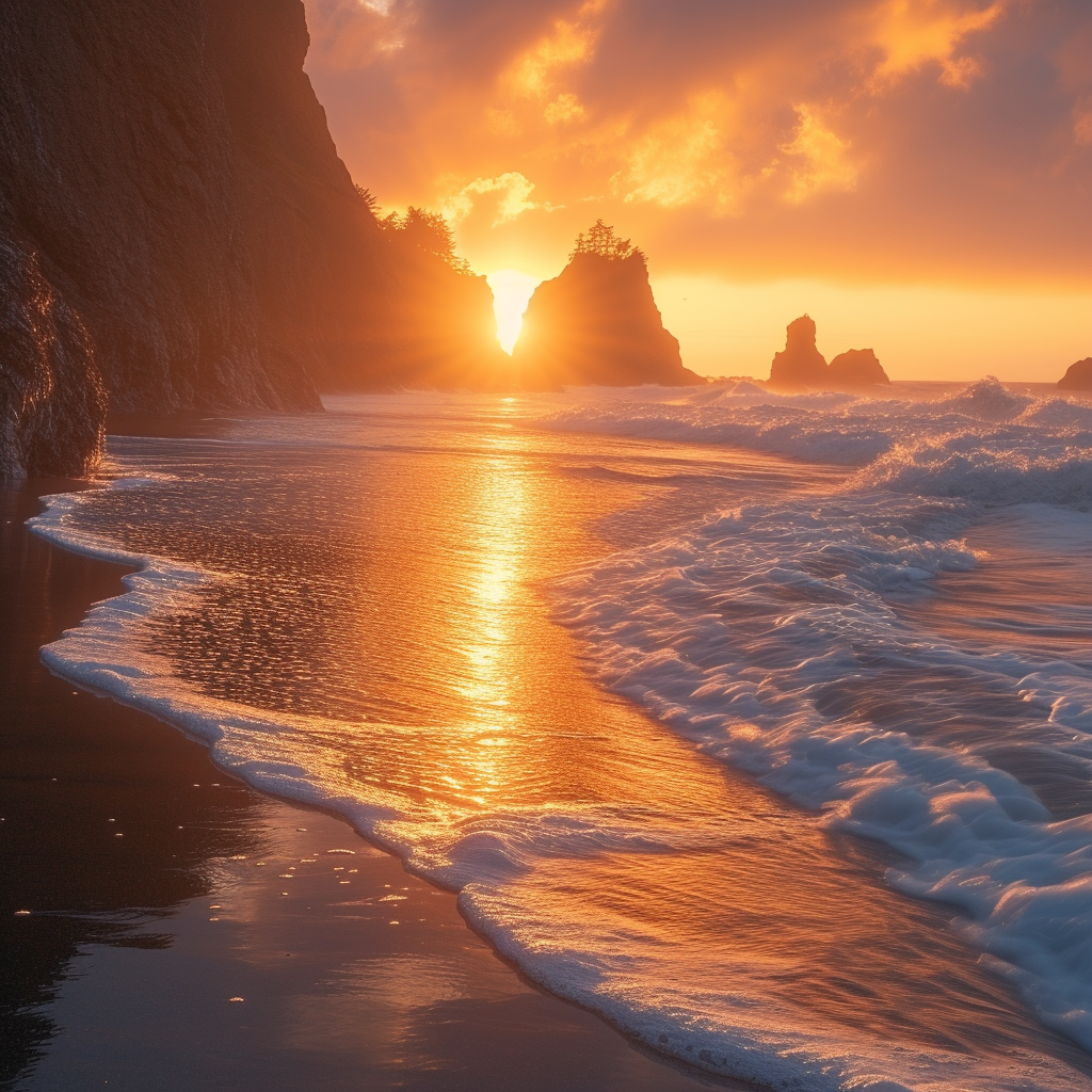 Sonnenuntergang Strand 4 | LED Bild