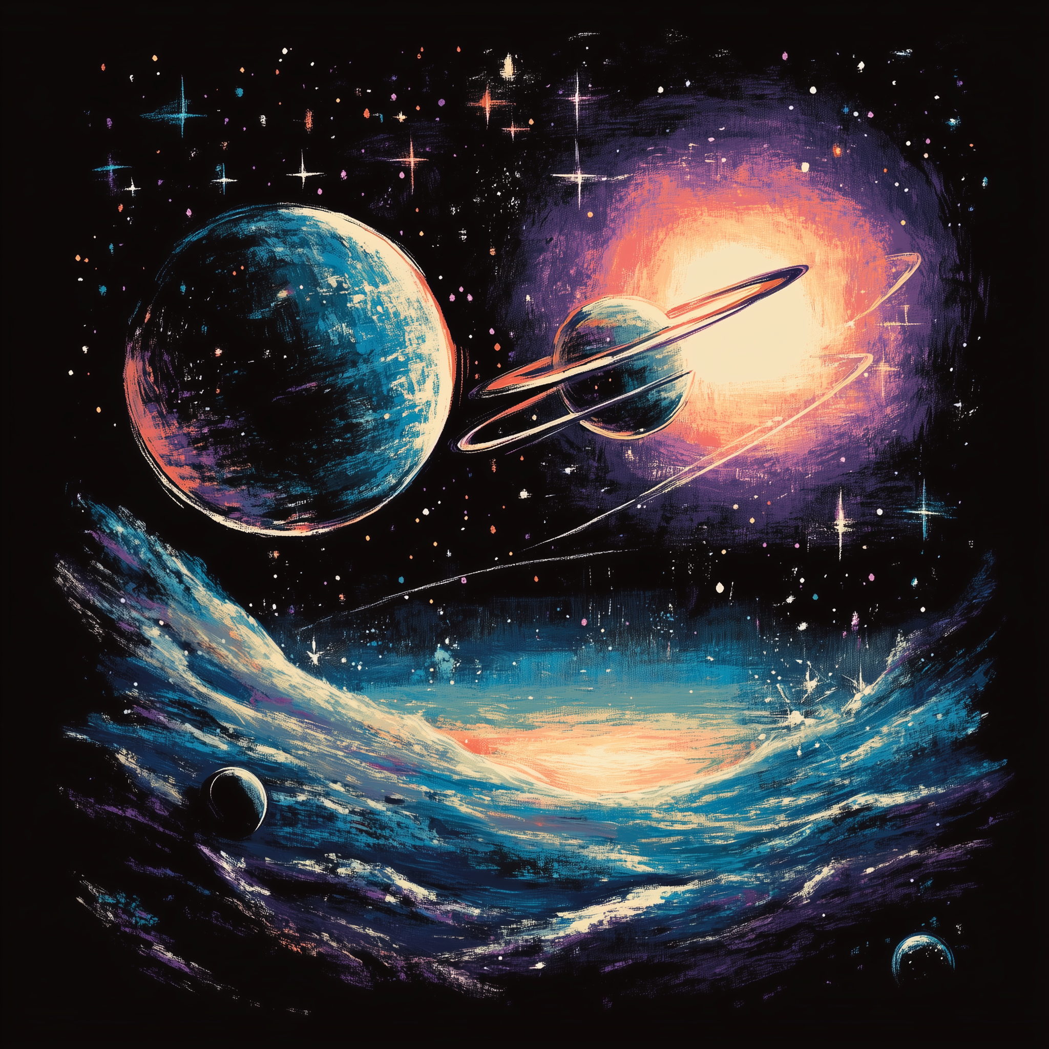 Planeten Illustriert | LED Bild