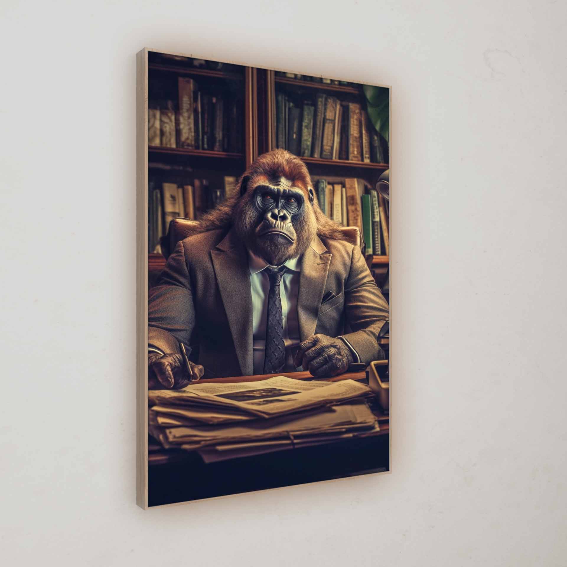 Artwork | Affe am Schreibtisch | LED Bild