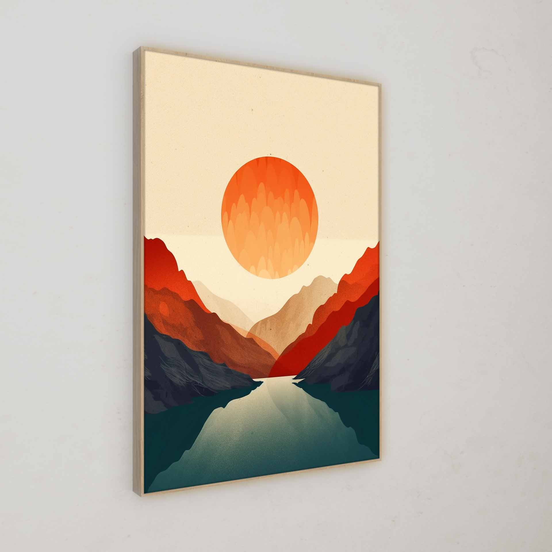 Artwork | Illustration "Sun and Lake" | LED Bild