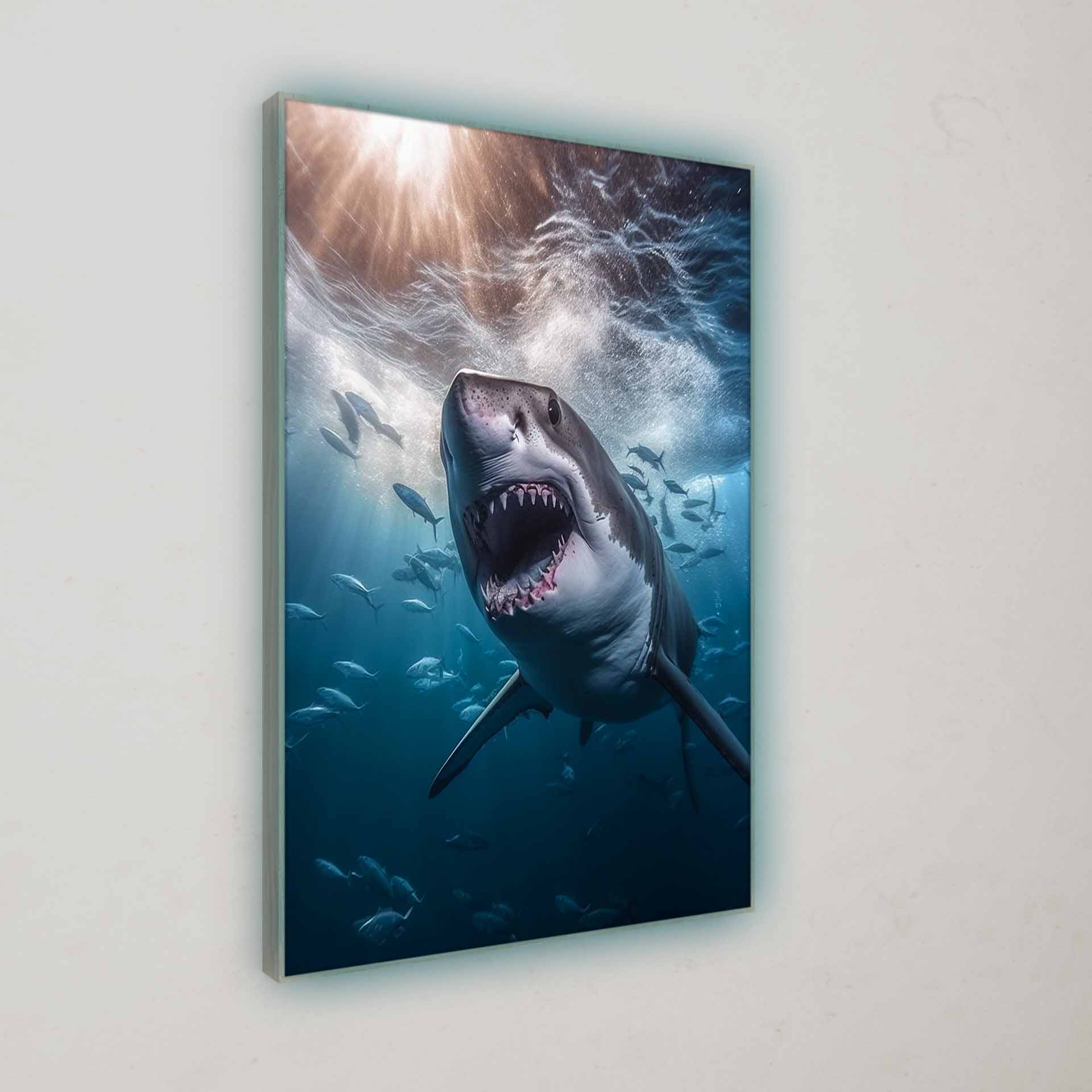 Tiere | Hai auf der Jagd | LED Bild