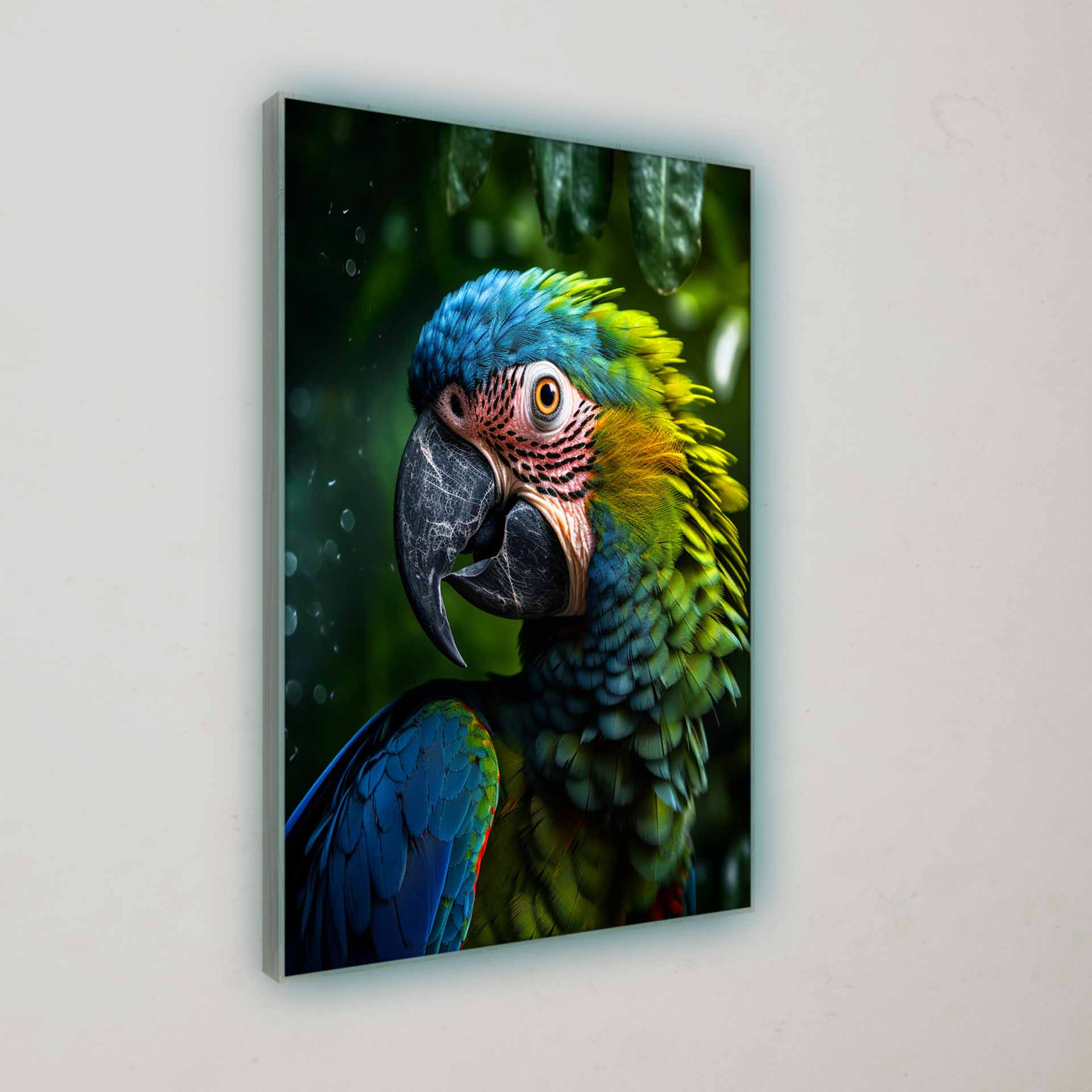 Tiere | Ara Papagei [Grün-Blau] | LED Bild
