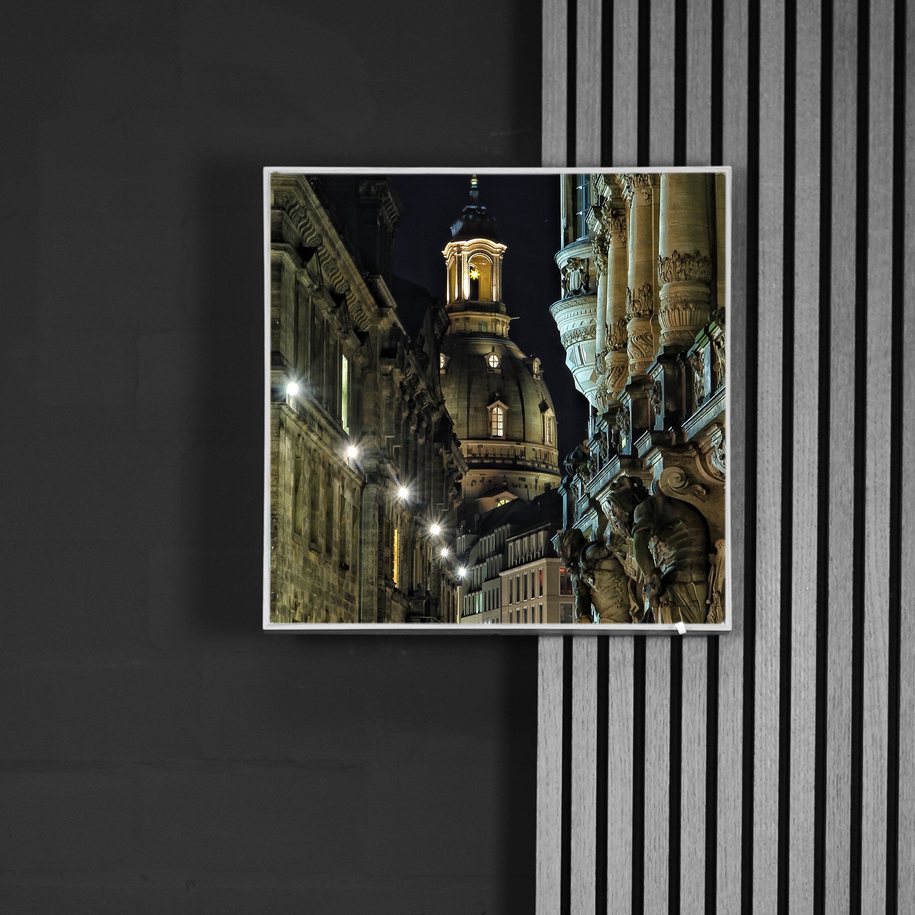 Rico Fröhner | Blick vom Fürstenzug bei Nacht | LED Bild